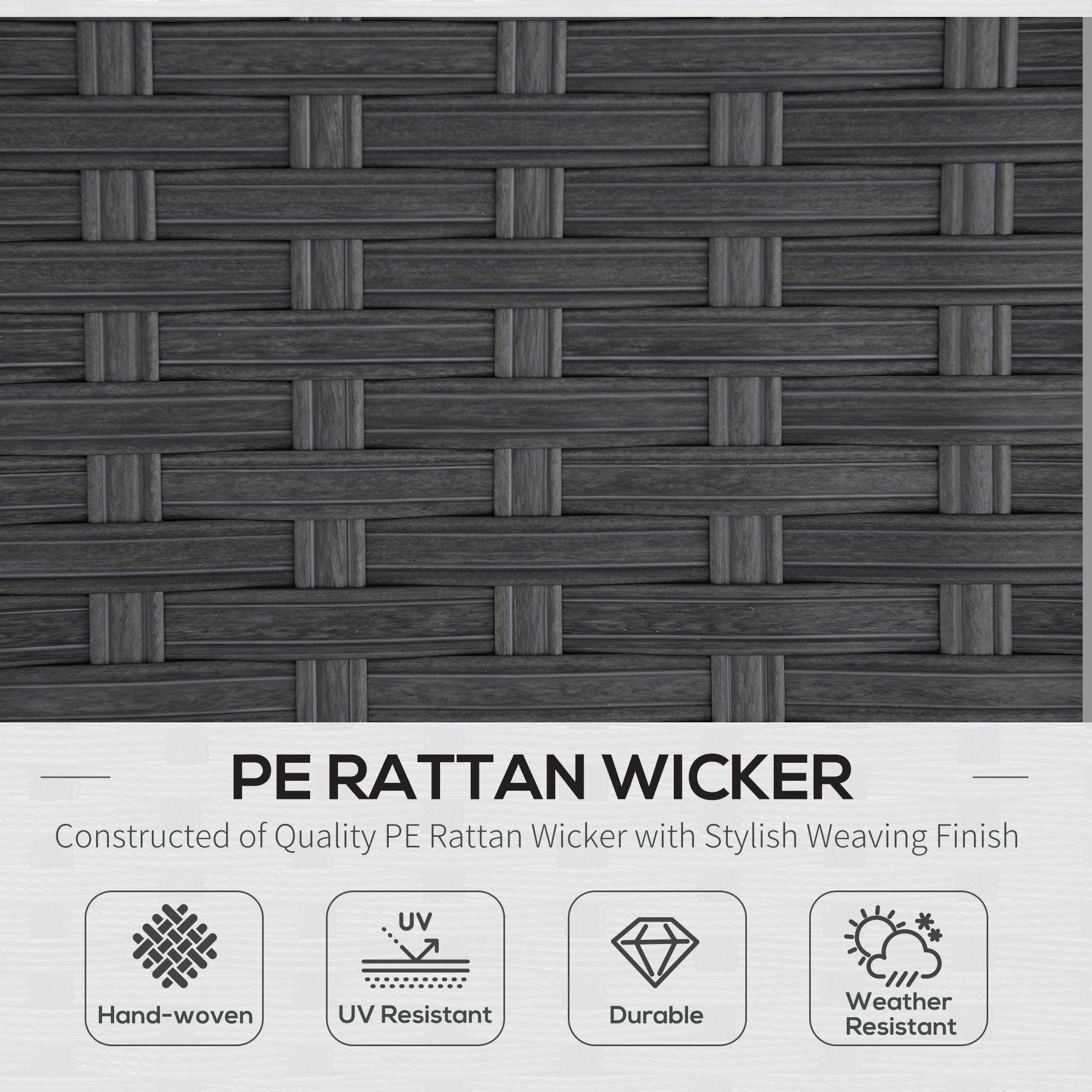 Outsunny Rattan Corner Dining Set - Outdoor Wicker Furniture - ALL4U RETAILER LTD