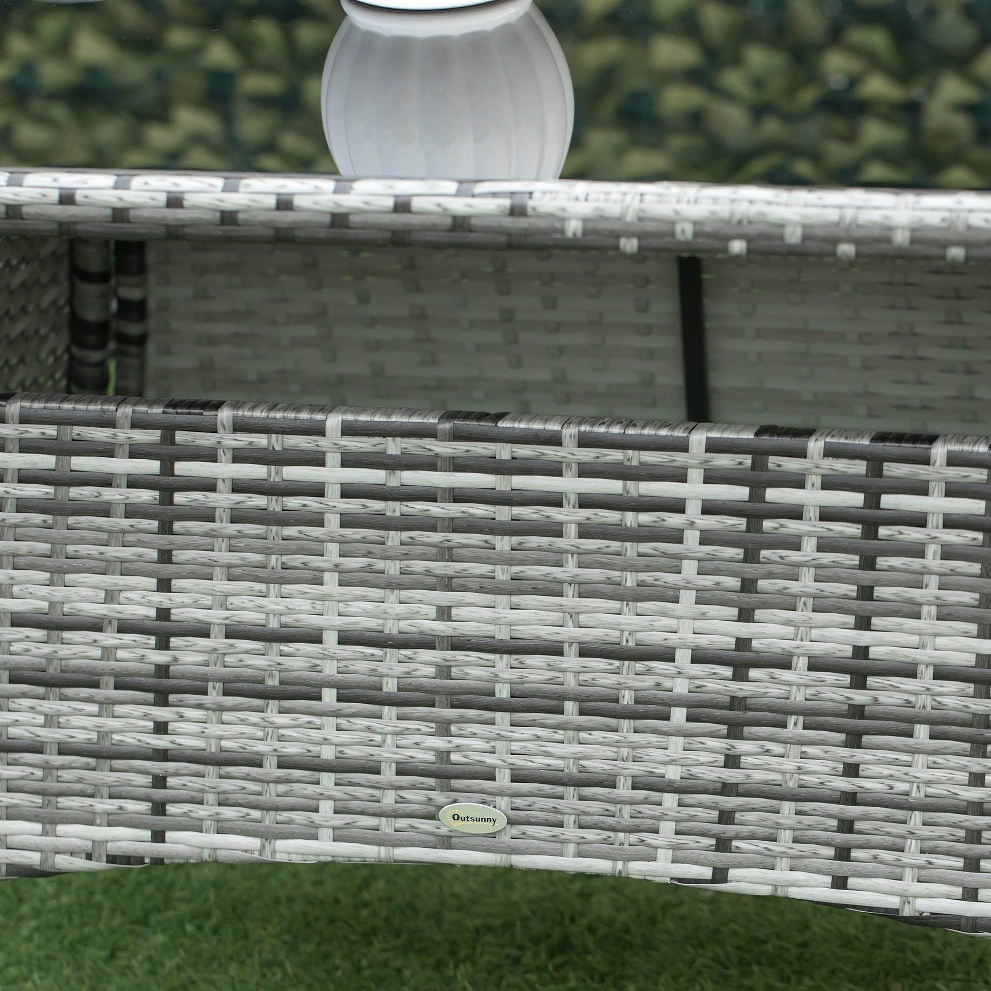Outsunny Rattan Dining Set - 6 Seater Patio Furniture - ALL4U RETAILER LTD