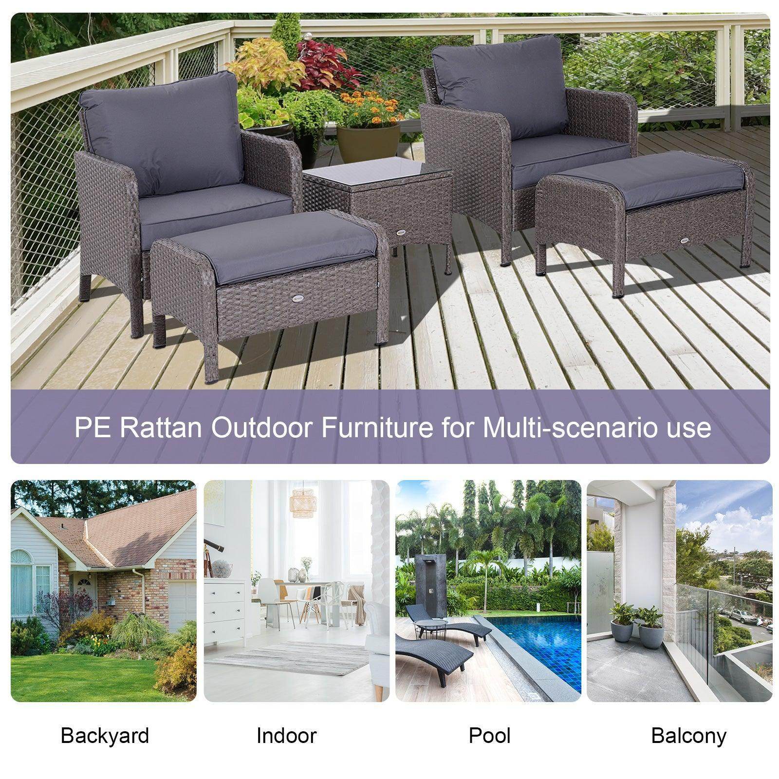 Outsunny Rattan Garden Furniture Set - ALL4U RETAILER LTD