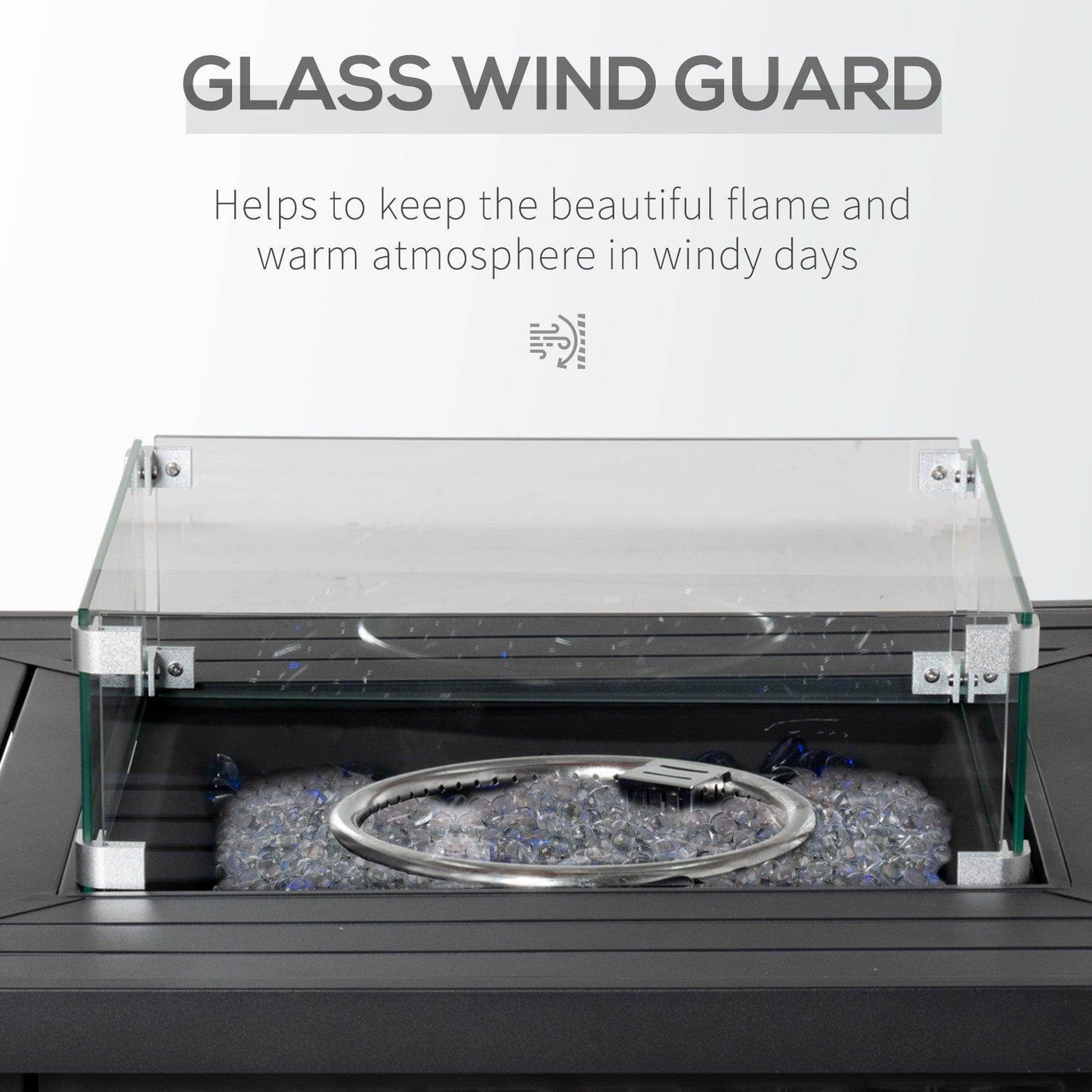 Outsunny Rattan Gas Fire Pit - Stylish Patio Heater - ALL4U RETAILER LTD