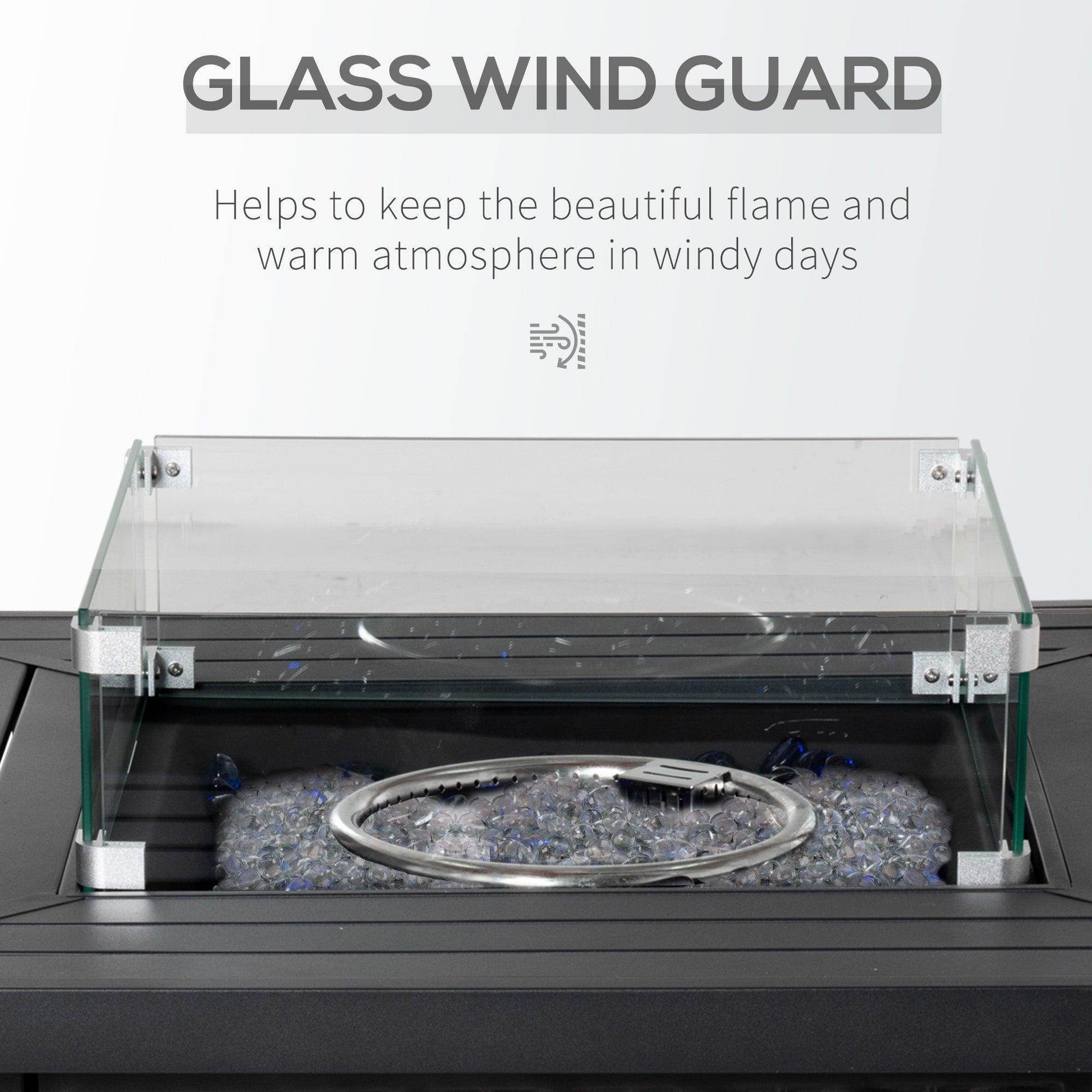 Outsunny Rattan Gas Fire Pit - Stylish Patio Heater - ALL4U RETAILER LTD