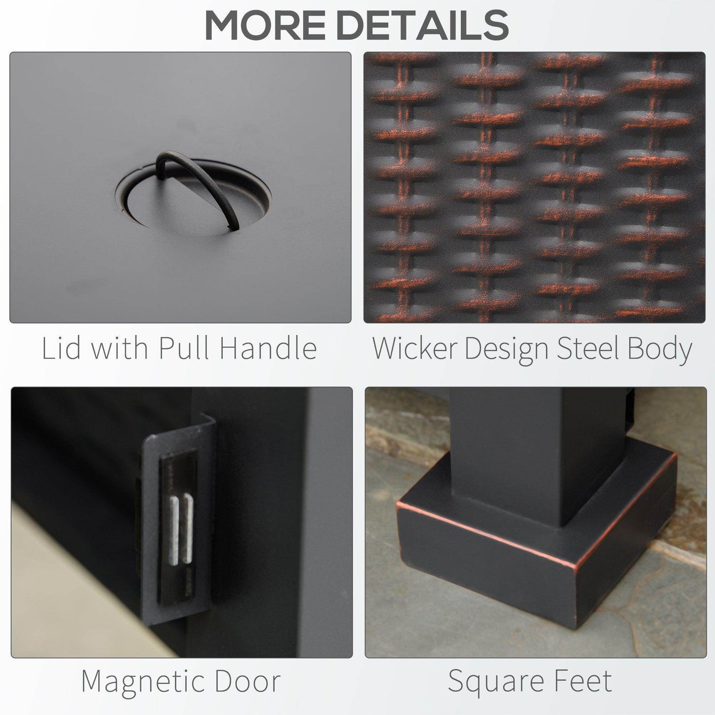 Outsunny Rattan Gas Fire Pit - Stylish Patio Heater - ALL4U RETAILER LTD