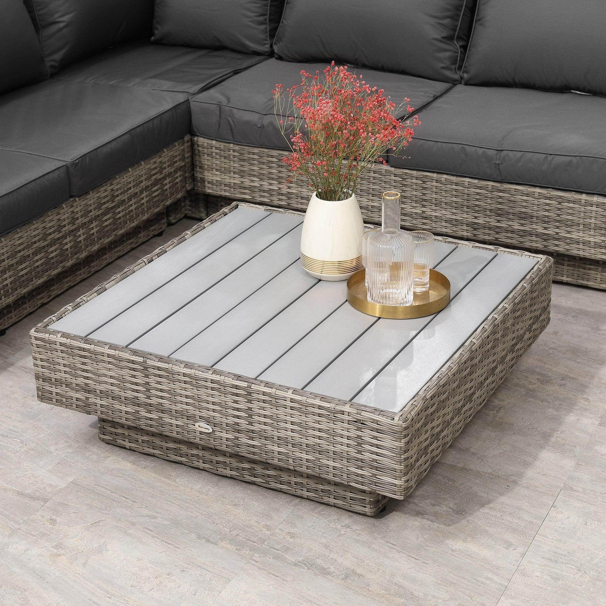 Outsunny Rattan Outdoor Corner Sofa Set - ALL4U RETAILER LTD