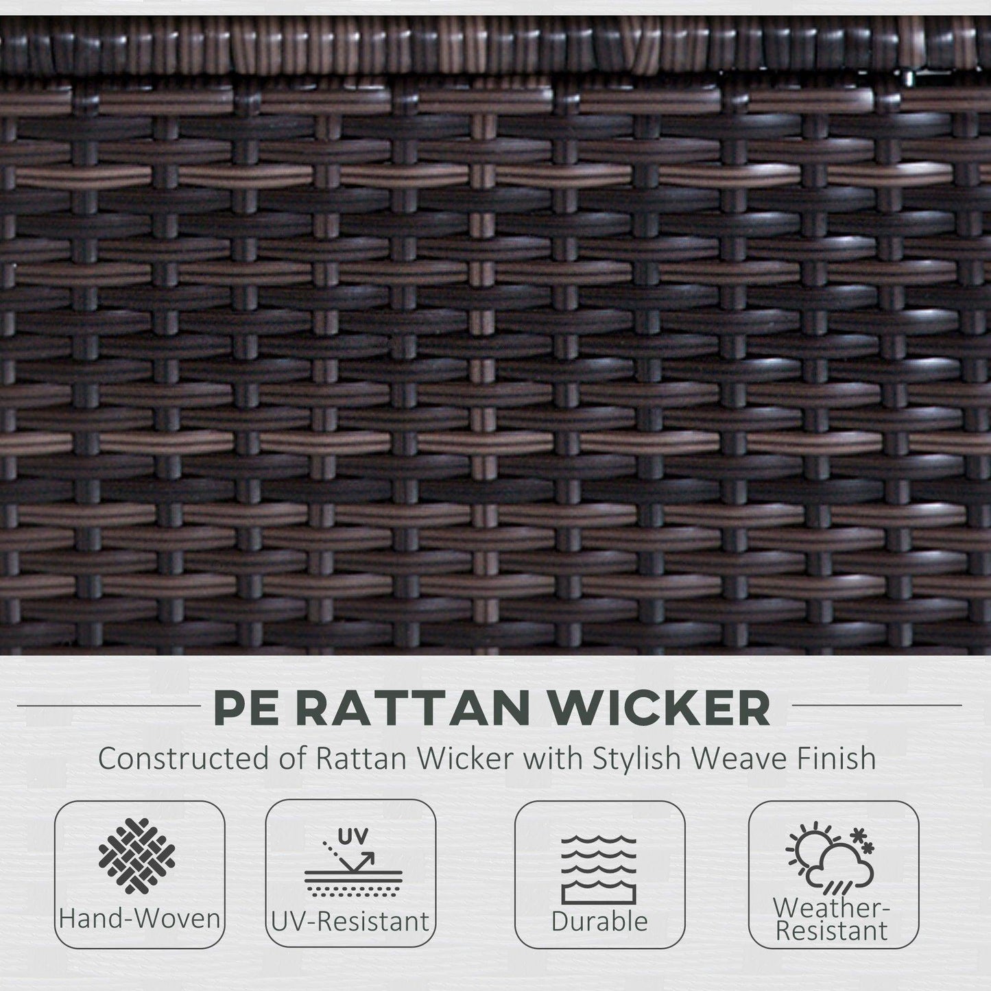 Outsunny Rattan Sofa Set with Table - Outdoor Wicker Furniture - ALL4U RETAILER LTD