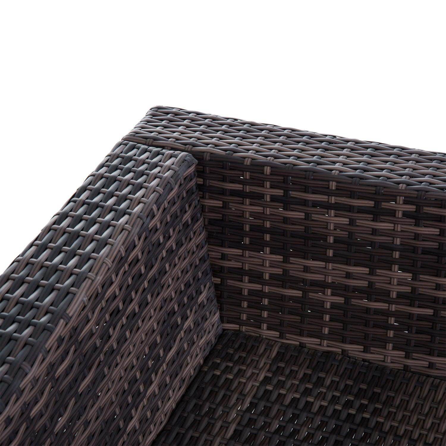 Outsunny Rattan Sofa Set with Table - Outdoor Wicker Furniture - ALL4U RETAILER LTD