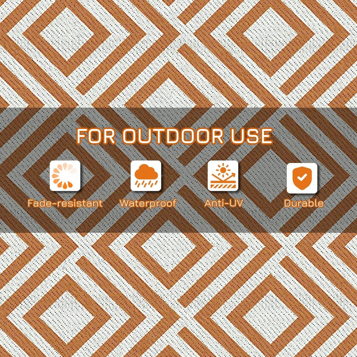 Outsunny Reversible Outdoor Rug - Waterproof Straw Mat - ALL4U RETAILER LTD
