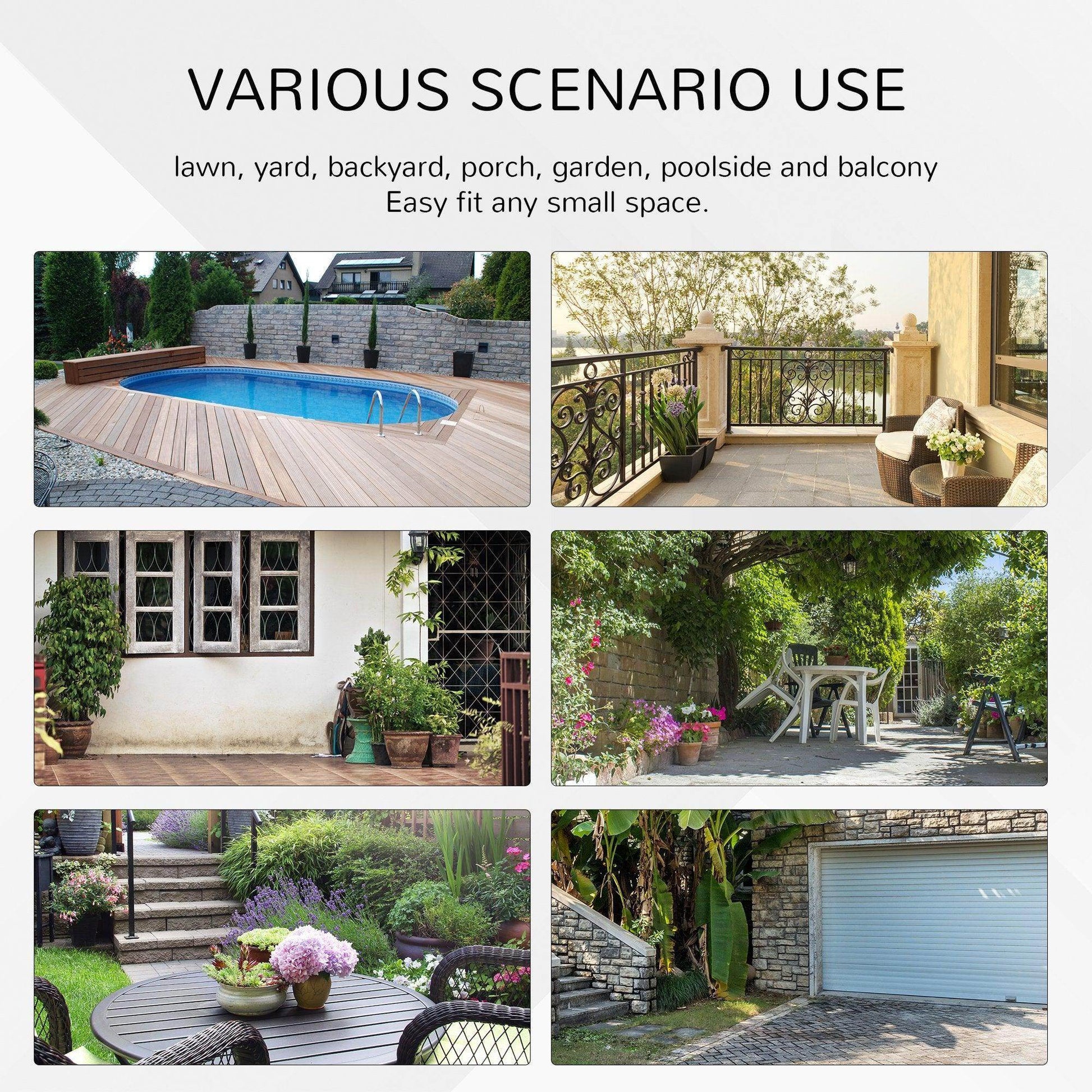 Outsunny Round Glass Metal Table with Rattan Edging - ALL4U RETAILER LTD