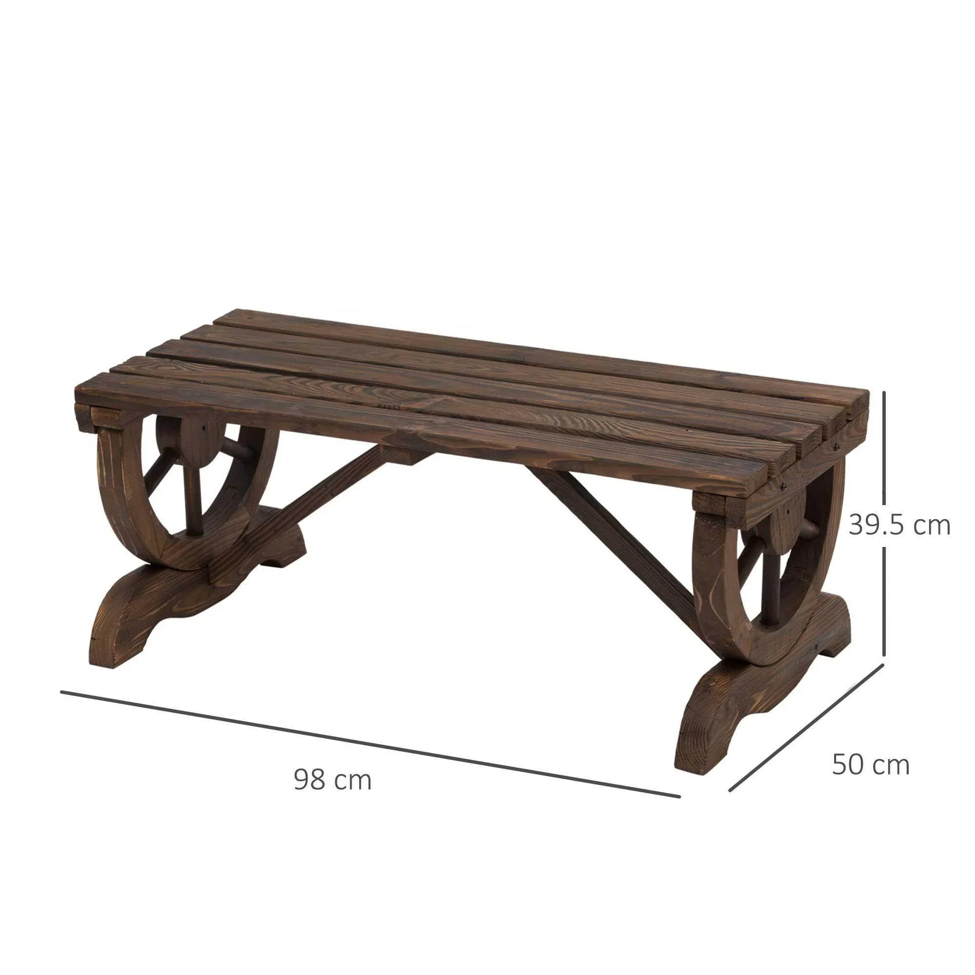 Outsunny Rustic Wooden Outdoor Bench - 2-Person Patio Seat - ALL4U RETAILER LTD