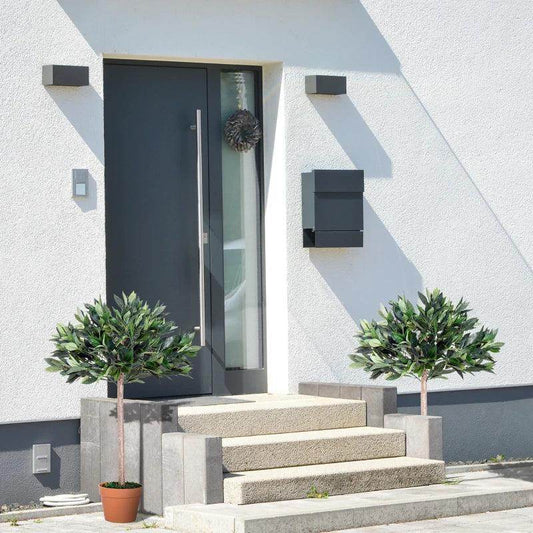 Outsunny Set of 2 3ft Artificial Olive Trees in Orange Pots - Indoor Greenery Plants for Home and Office Decor - ALL4U RETAILER LTD