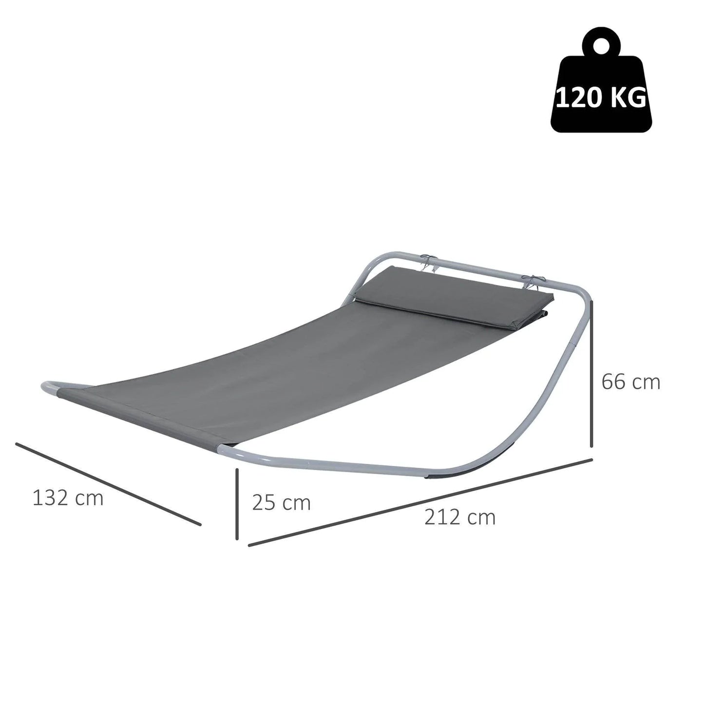 Outsunny Single Rocking Bed Hammock in Grey - ALL4U RETAILER LTD