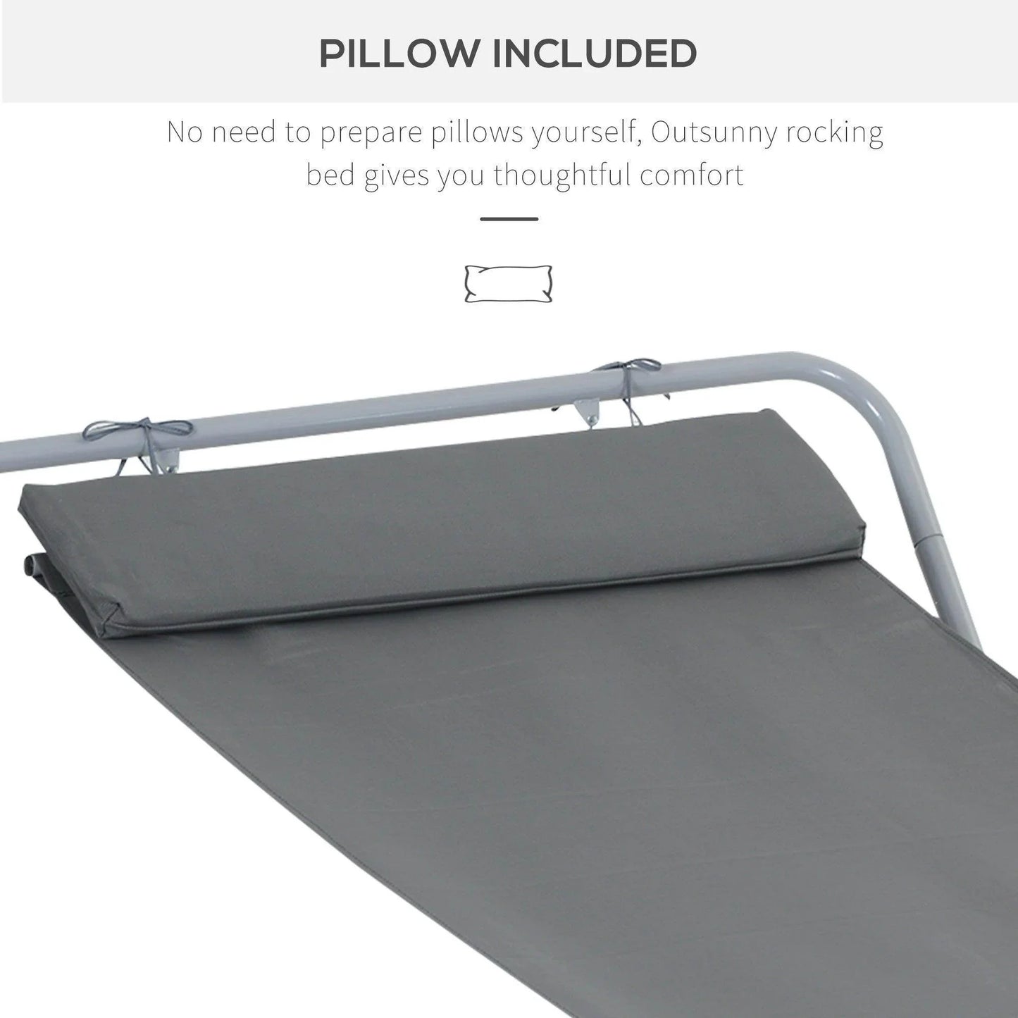 Outsunny Single Rocking Bed Hammock in Grey - ALL4U RETAILER LTD