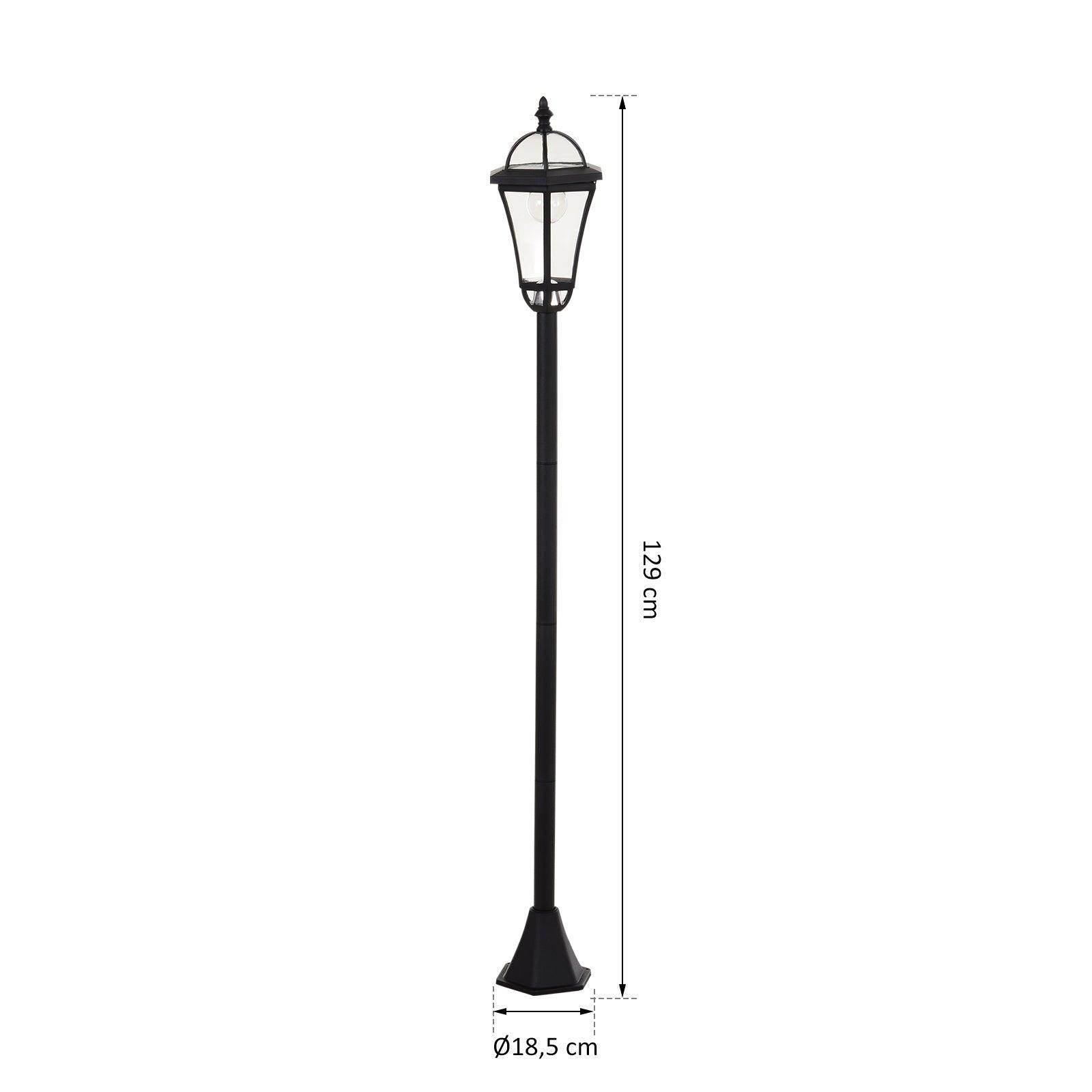 Outsunny Solar Lanterns for Outdoor Pathways - Black - ALL4U RETAILER LTD