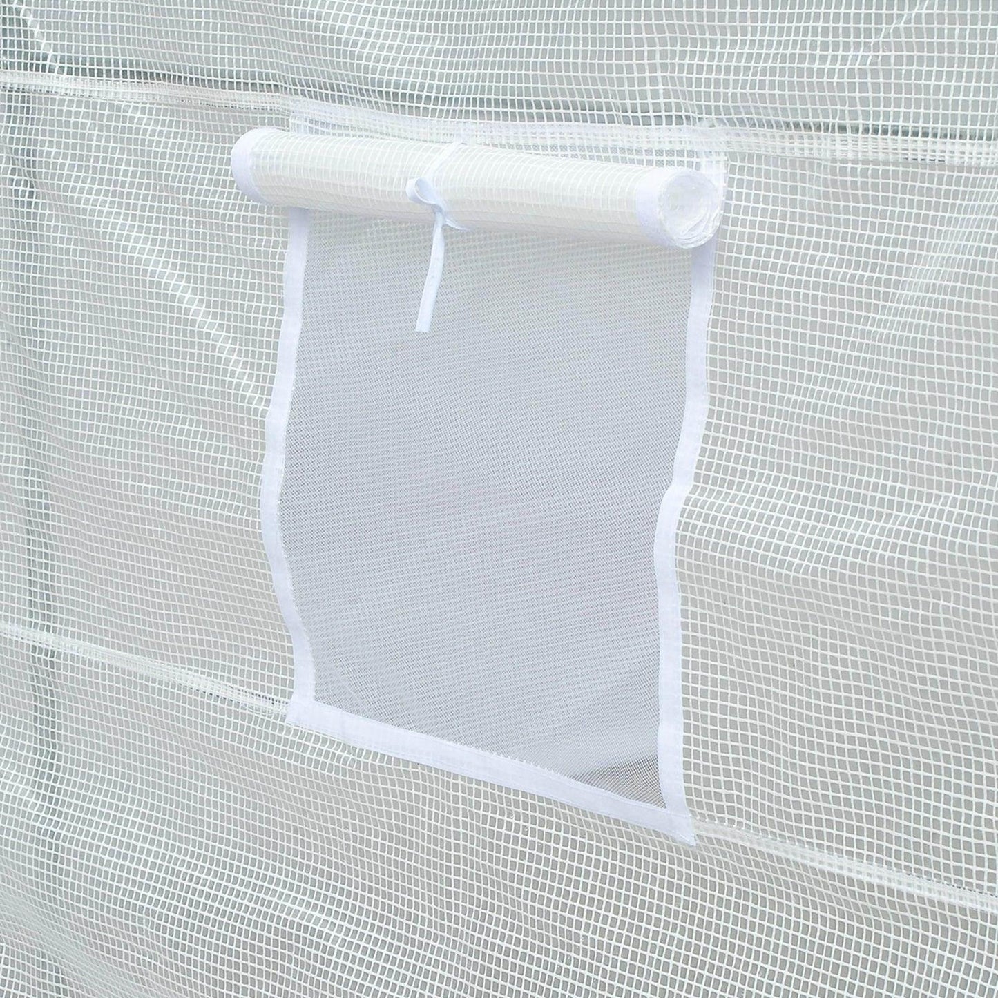 Outsunny Steel Frame Greenhouse 3.5m Walk-in - White - ALL4U RETAILER LTD