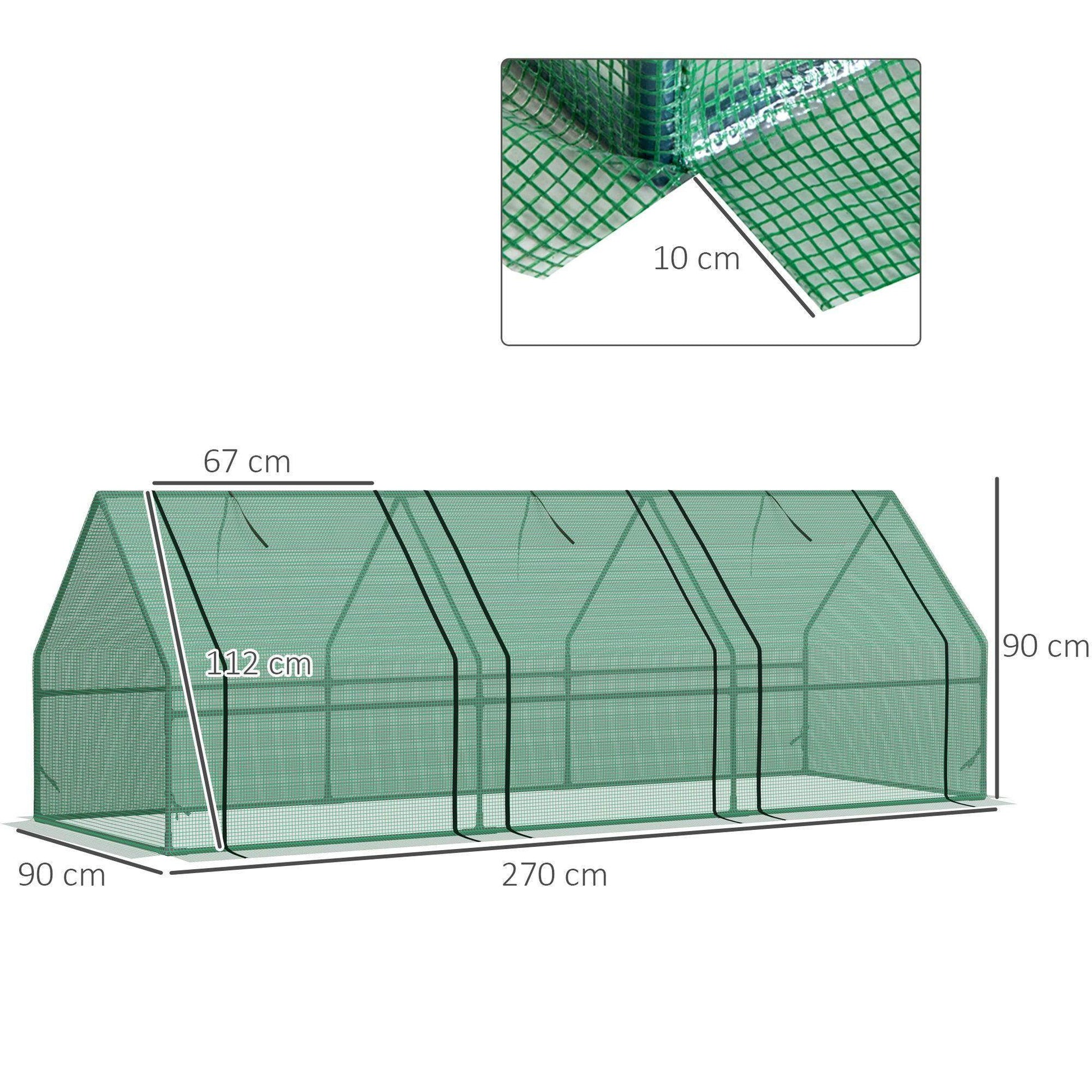 Outsunny Steel Frame Poly Tunnel Steeple Greenhouse in Green - ALL4U RETAILER LTD