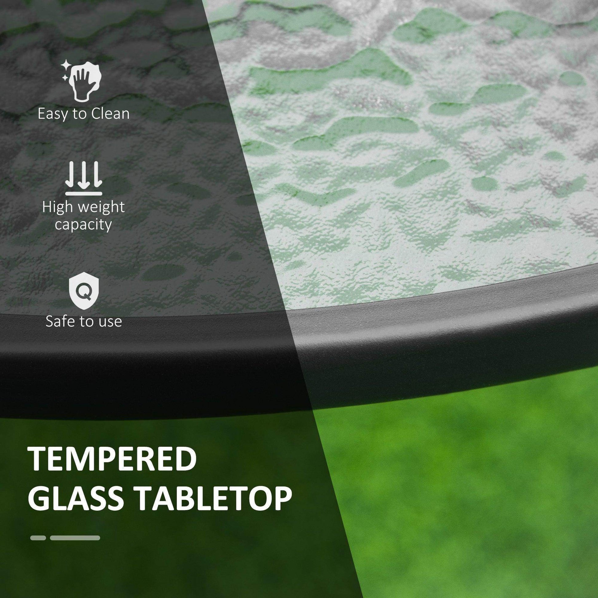 Outsunny Steel Frame Round Garden Table - 106cm Diameter - ALL4U RETAILER LTD