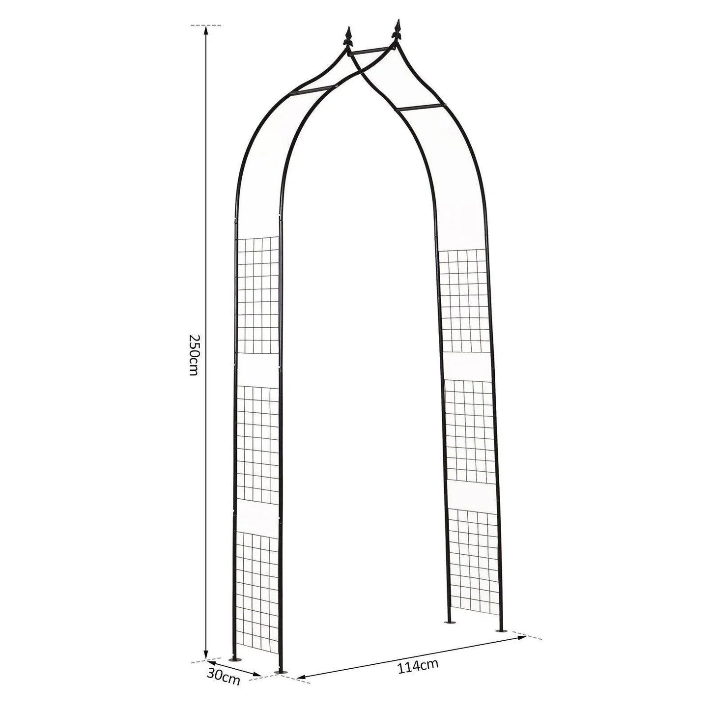 Outsunny Steel Pergola with Garden Arch - Black - ALL4U RETAILER LTD