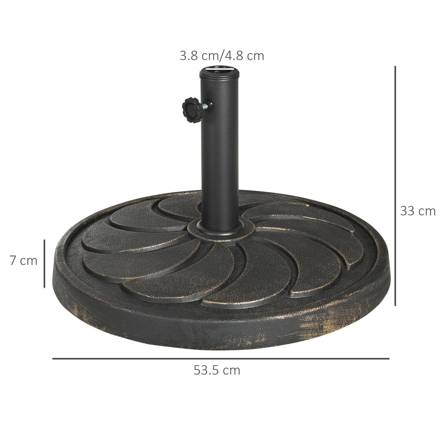 Outsunny Sturdy 18kg Umbrella Base for 38mm to 48mm Poles - ALL4U RETAILER LTD