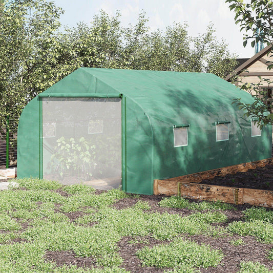 Outsunny Walk-in Tunnel Greenhouse 4.47x3m - Portable Polytunnel Tent - ALL4U RETAILER LTD