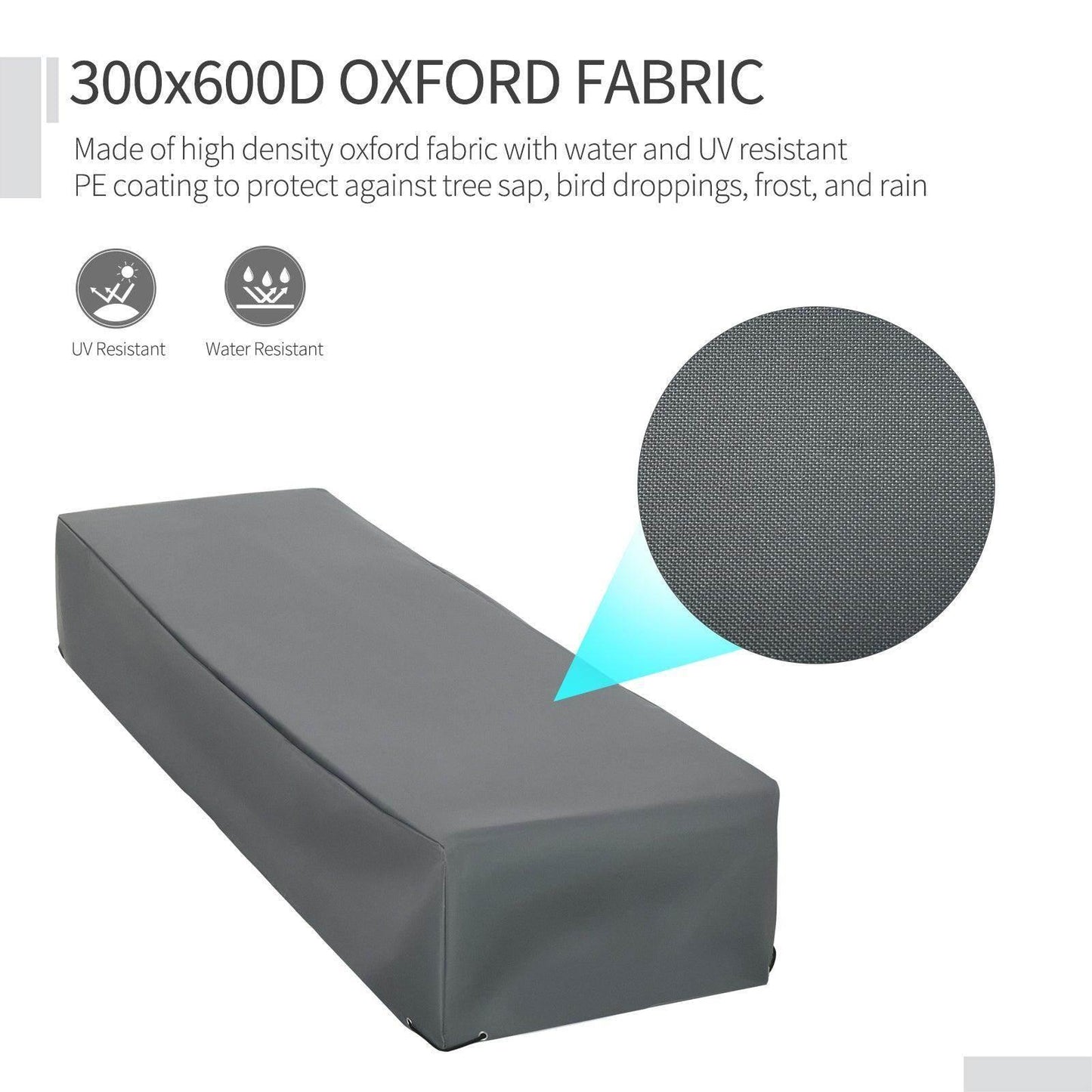 Outsunny Waterproof 200x73x35cm Lounge Cover - ALL4U RETAILER LTD