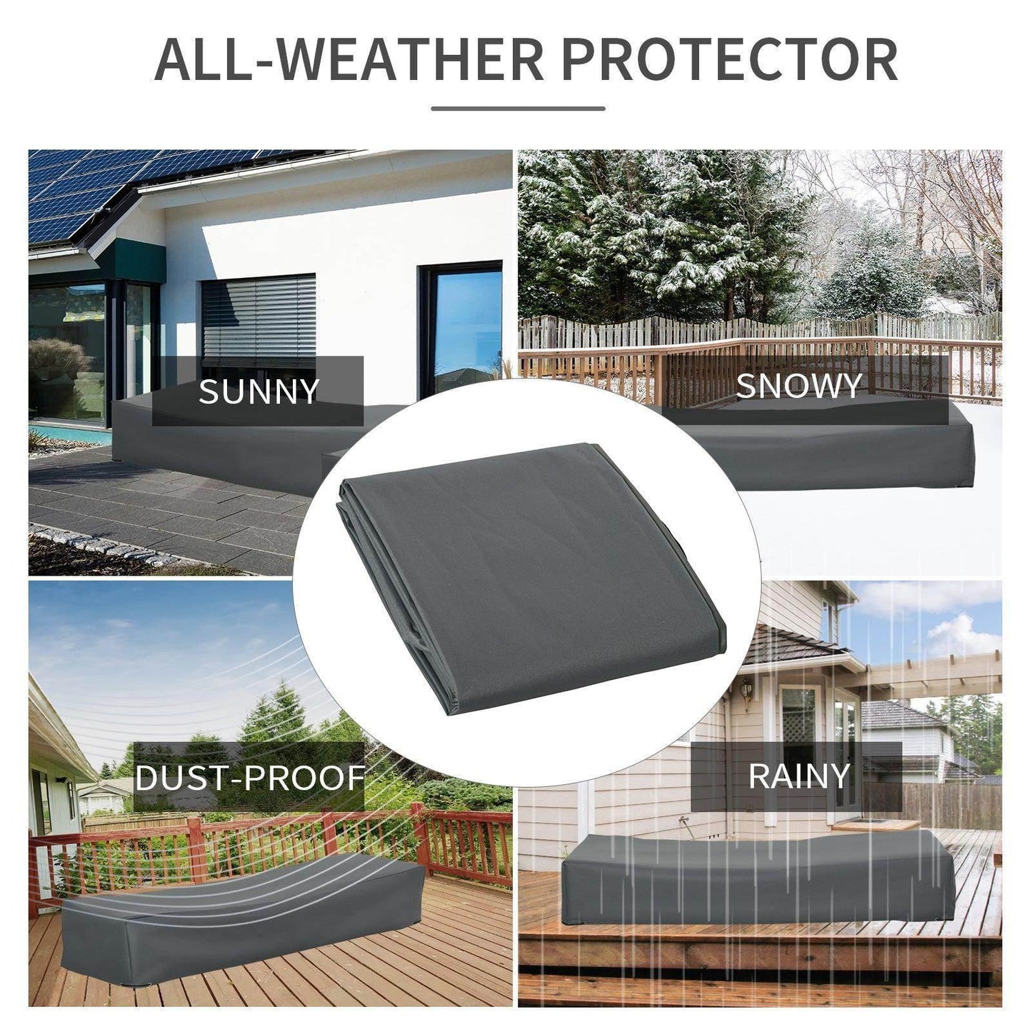 Outsunny Waterproof 200x73x35cm Lounge Cover - ALL4U RETAILER LTD