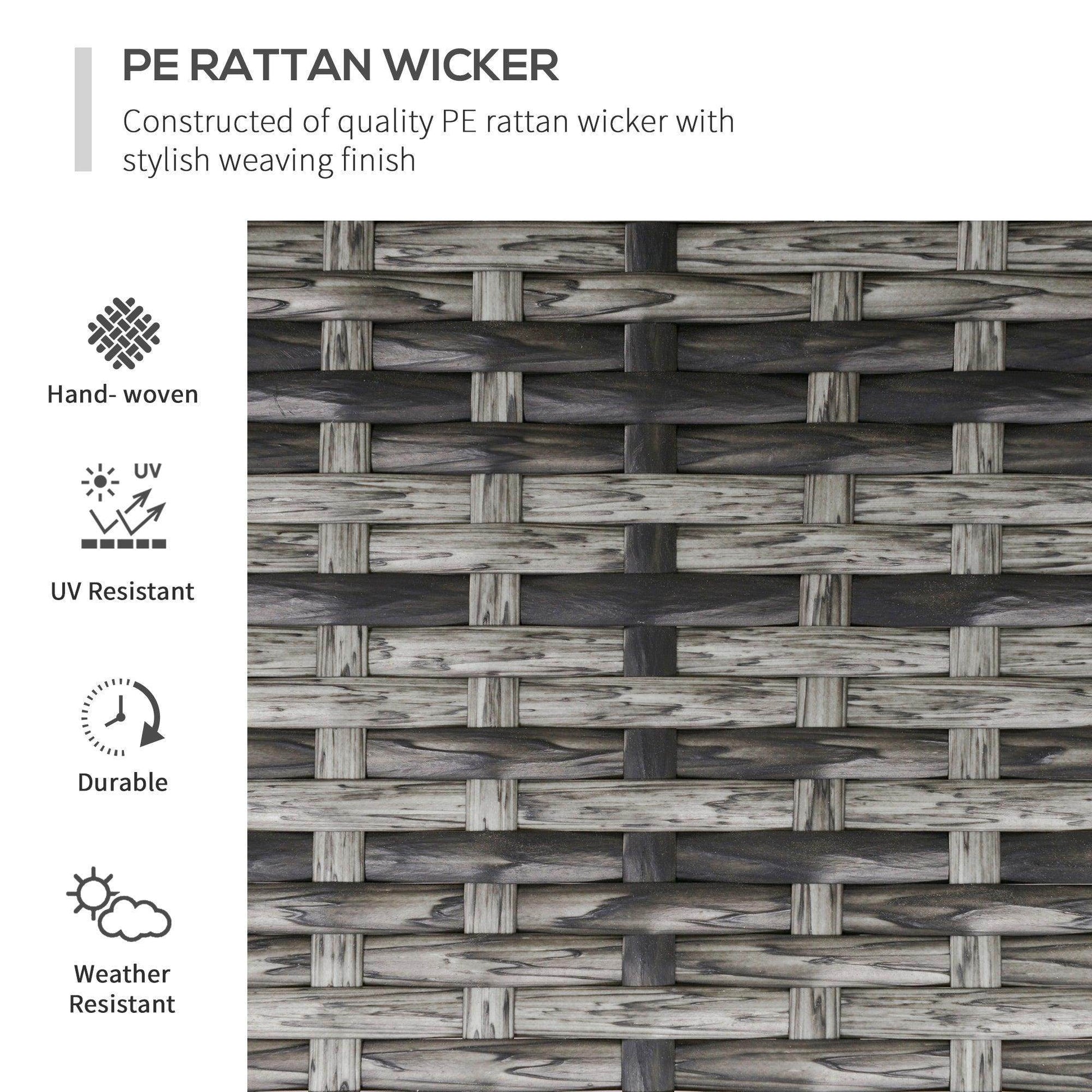 Outsunny Wicker Chaise Lounge Set - Grey - ALL4U RETAILER LTD