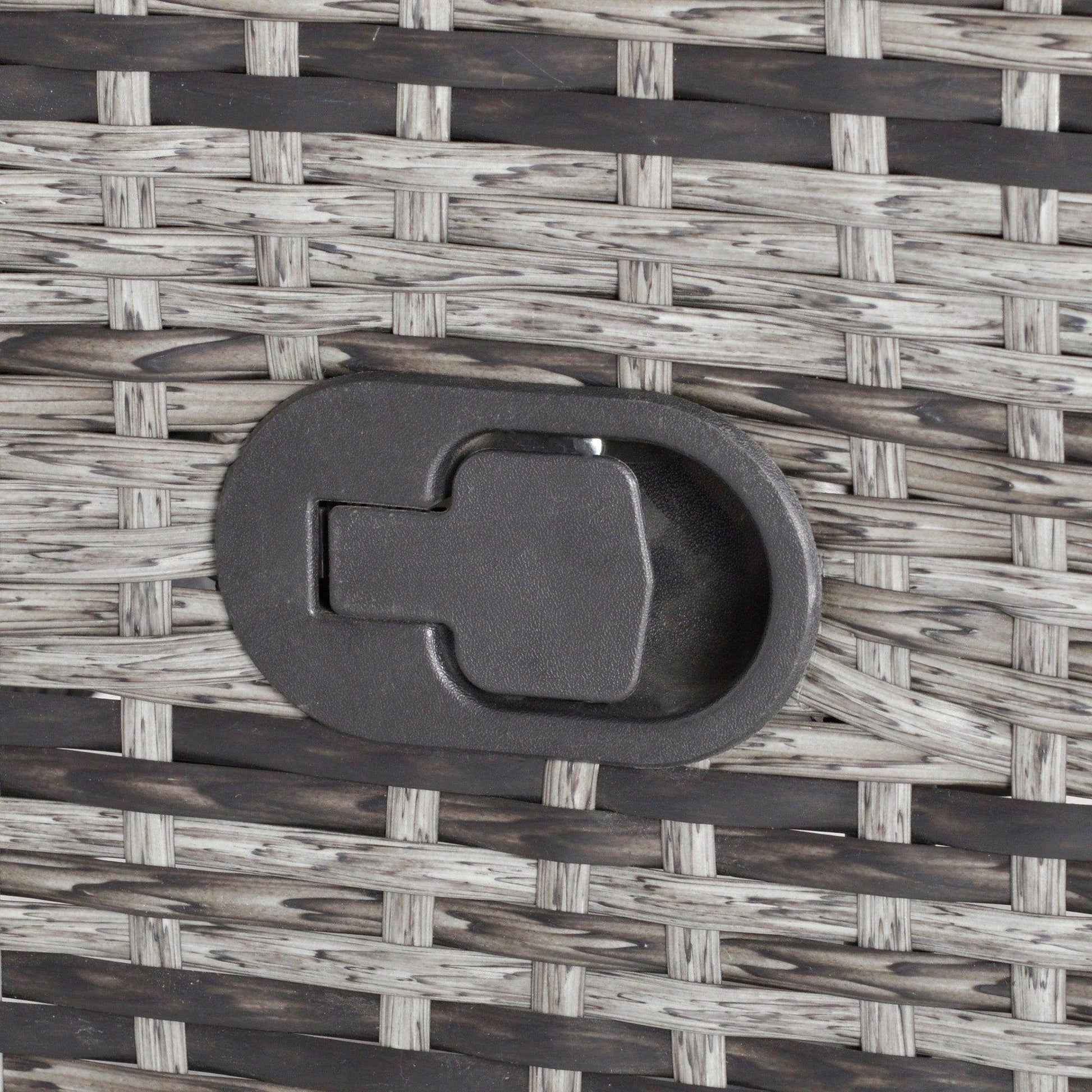 Outsunny Wicker Chaise Lounge Set - Grey - ALL4U RETAILER LTD