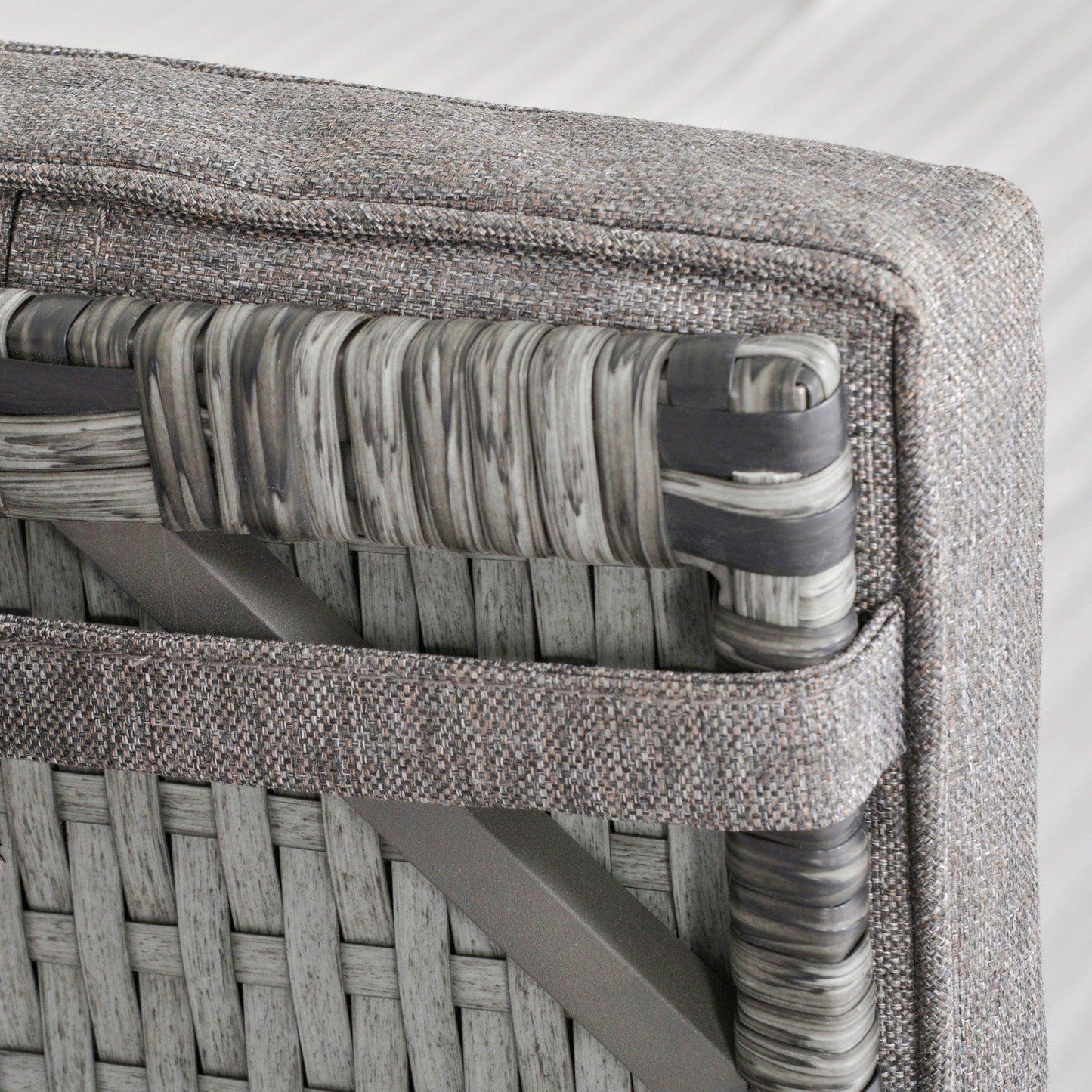 Outsunny Wicker Chaise Lounge Set - Grey - ALL4U RETAILER LTD