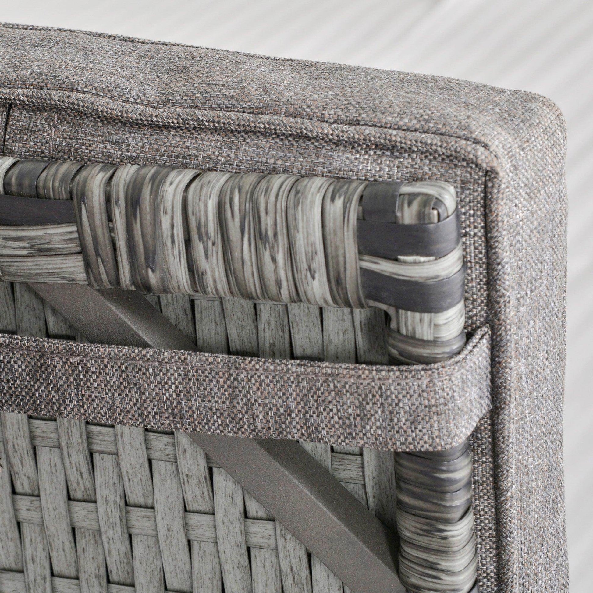 Outsunny Wicker Chaise Lounge Set - Grey - ALL4U RETAILER LTD