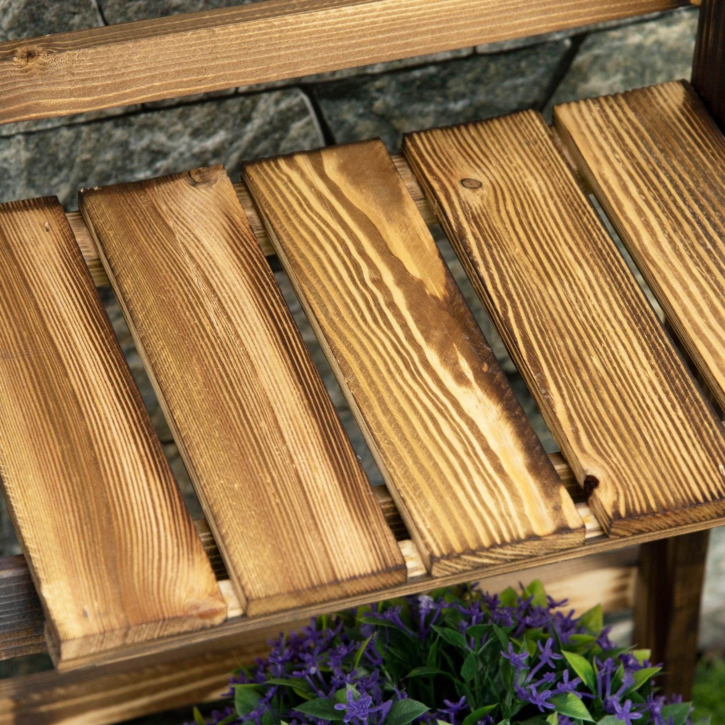 Outsunny Wooden Flower Stand - 3 Tier Display Rack - ALL4U RETAILER LTD