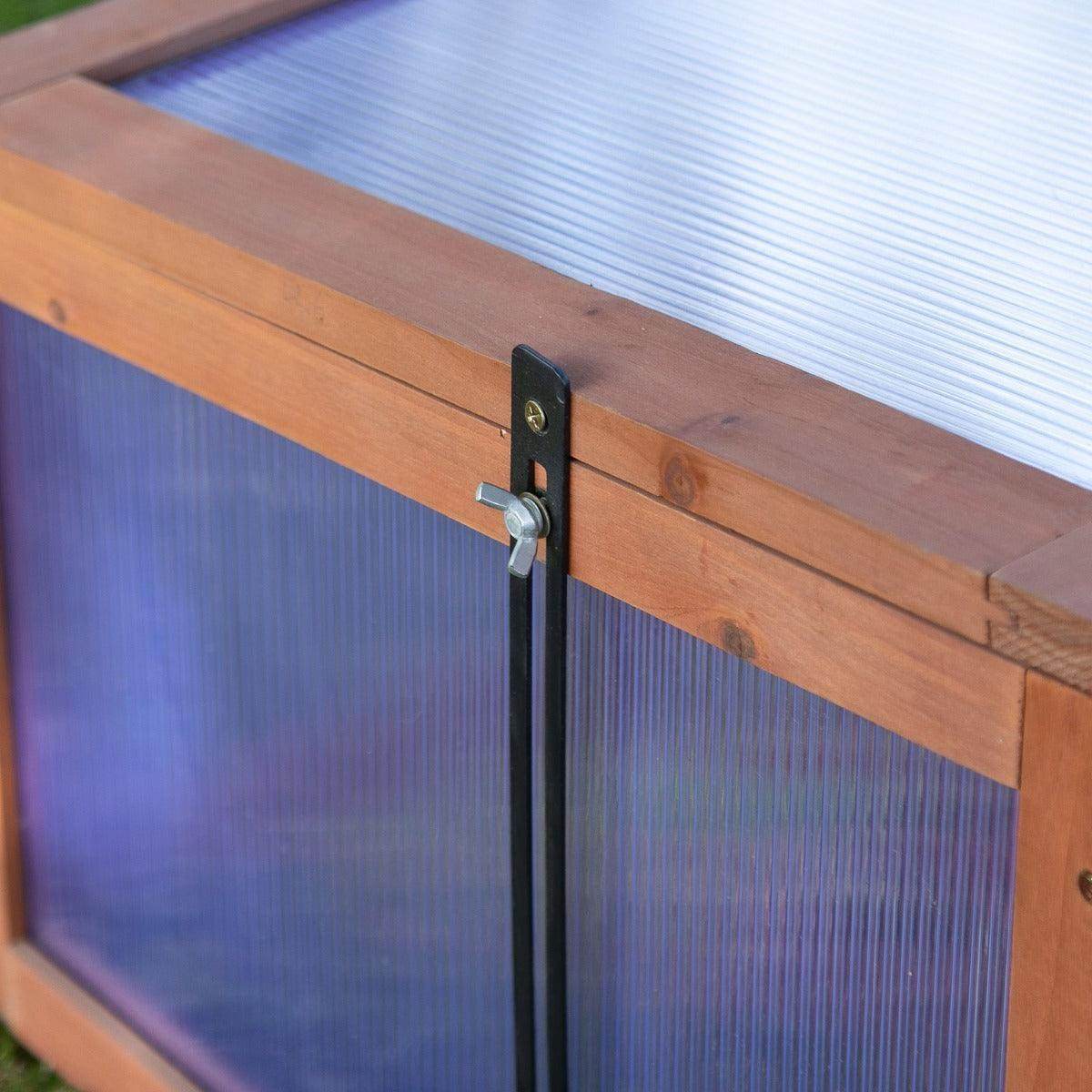 Outsunny Wooden Framed Outdoor Greenhouse with Openable Top - ALL4U RETAILER LTD