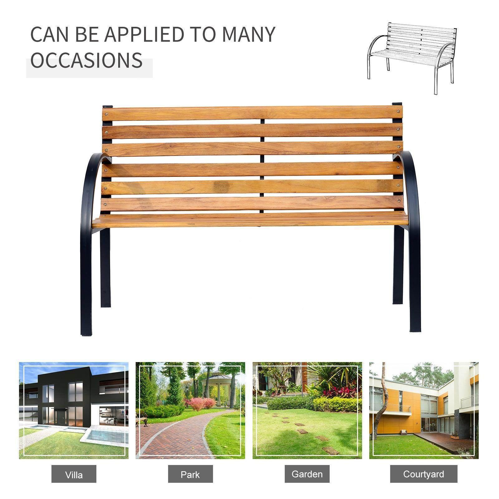 Outsunny Wooden Garden Bench Outdoor Patio Furniture - ALL4U RETAILER LTD