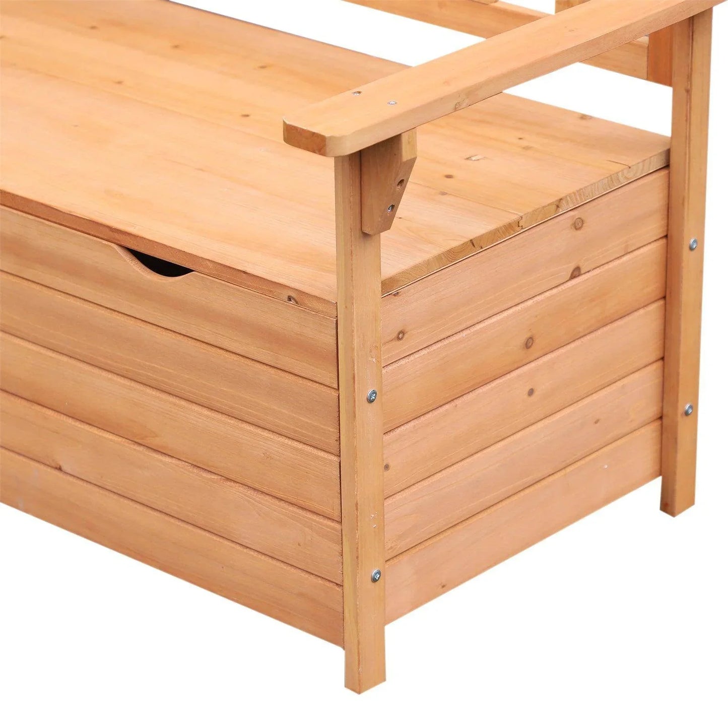 Outsunny Wooden Garden Storage Bench - Weatherproof Outdoor Patio Box - ALL4U RETAILER LTD
