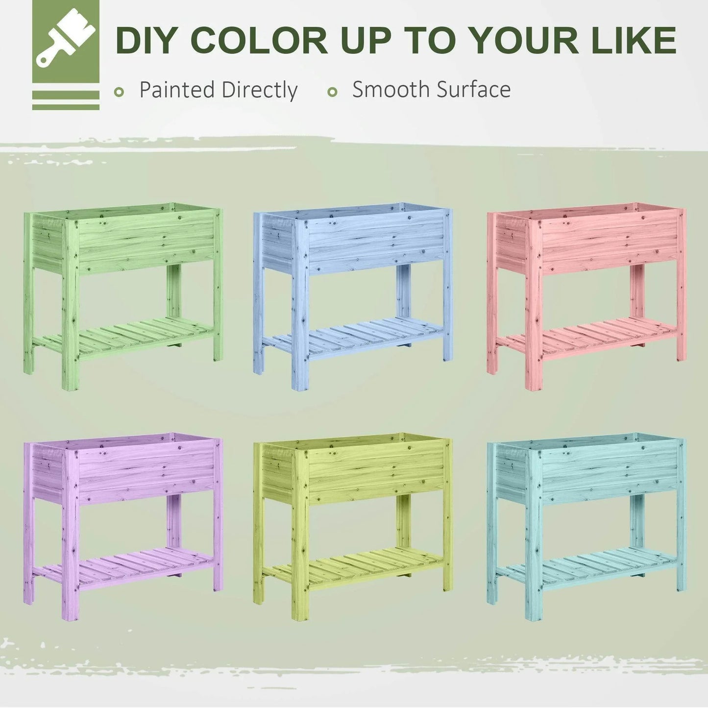 Outsunny Wooden Planter Stand for Outdoor Gardening - Tall - ALL4U RETAILER LTD