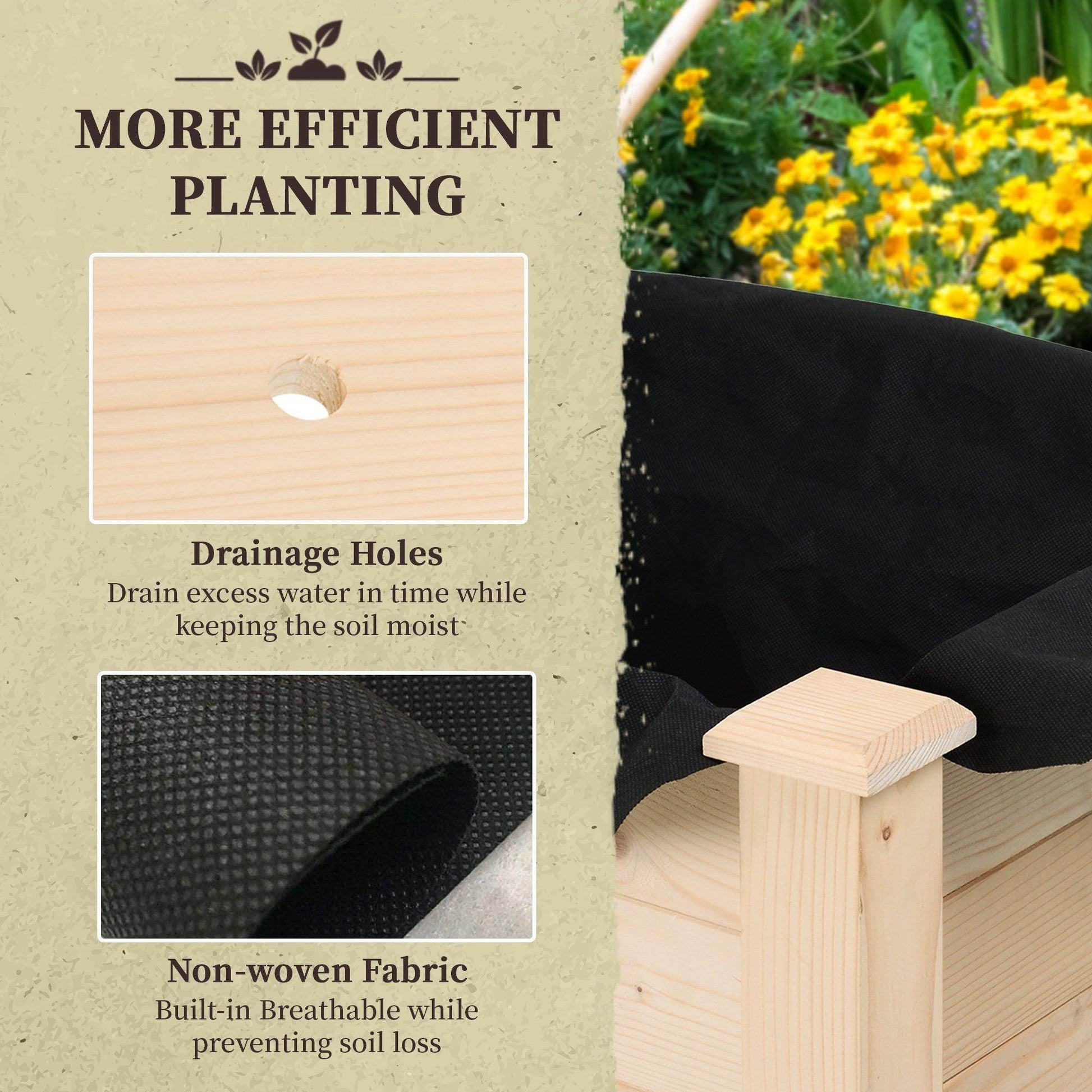 Outsunny Wooden Raised Bed Garden Planter - ALL4U RETAILER LTD