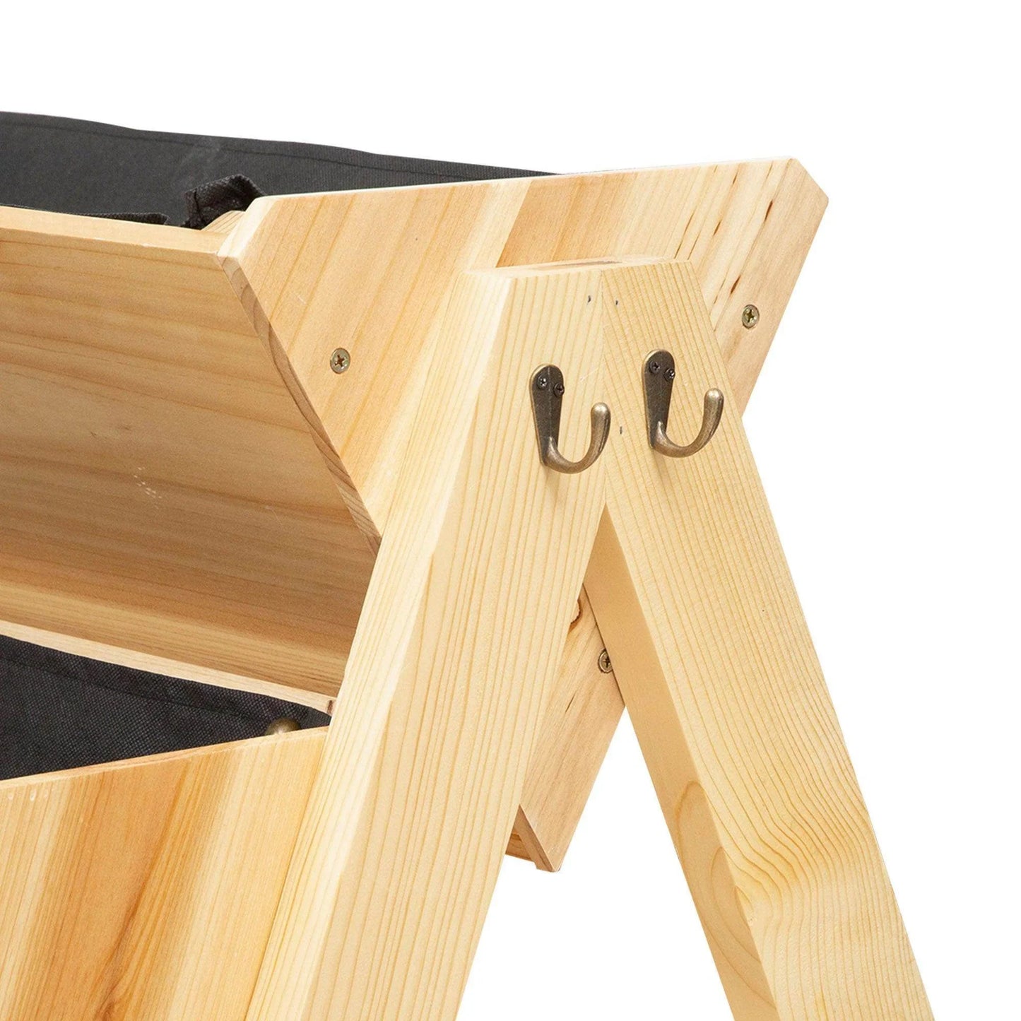 Outsunny Wooden Vertical Garden Bed with Hooks - 60x68x80cm - ALL4U RETAILER LTD