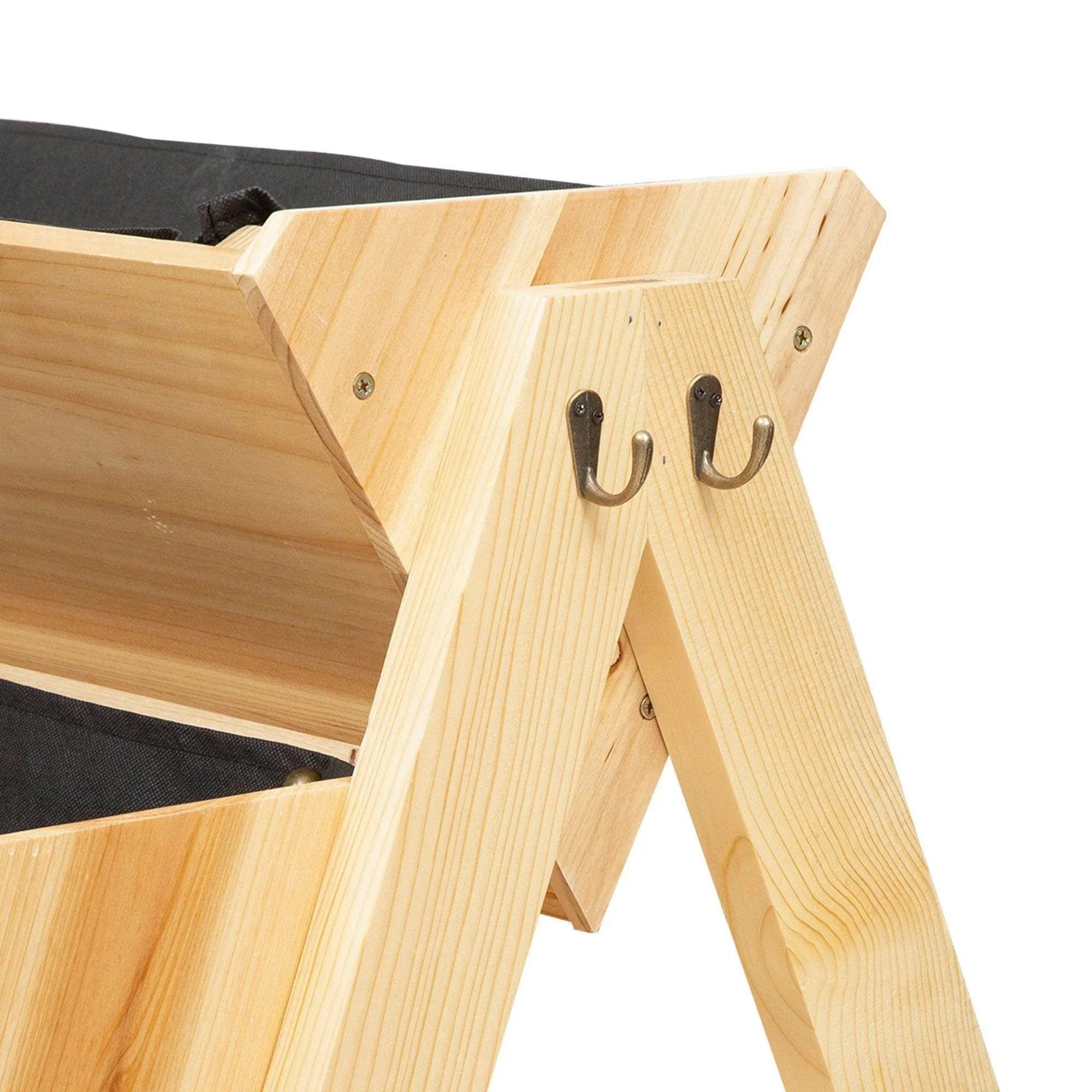 Outsunny Wooden Vertical Garden Bed with Hooks - 60x68x80cm - ALL4U RETAILER LTD