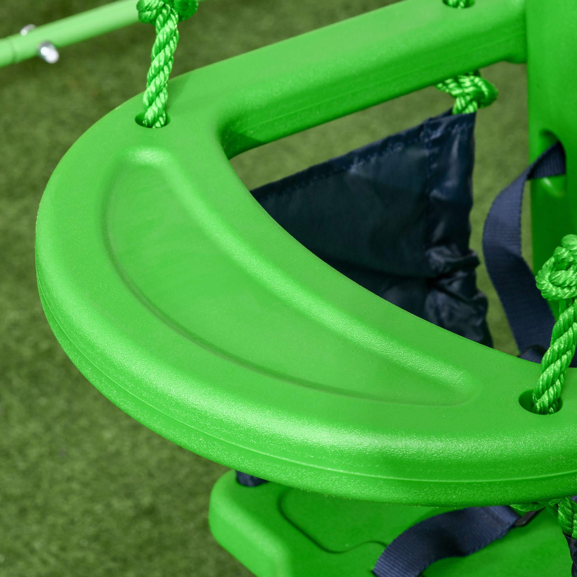 Outsunny Green Steel Baby Swing with Safety Features for Indoor and Outdoor Use - ALL4U RETAILER LTD