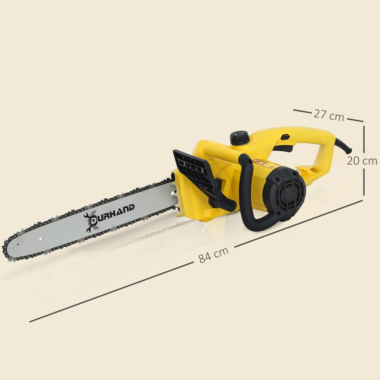 DURHAND 2000W Electric Chainsaw 16 Inch Aluminum Blade Corded Portable For Garden Pruning With Auto Chain Lubrication And Double Chain Brake