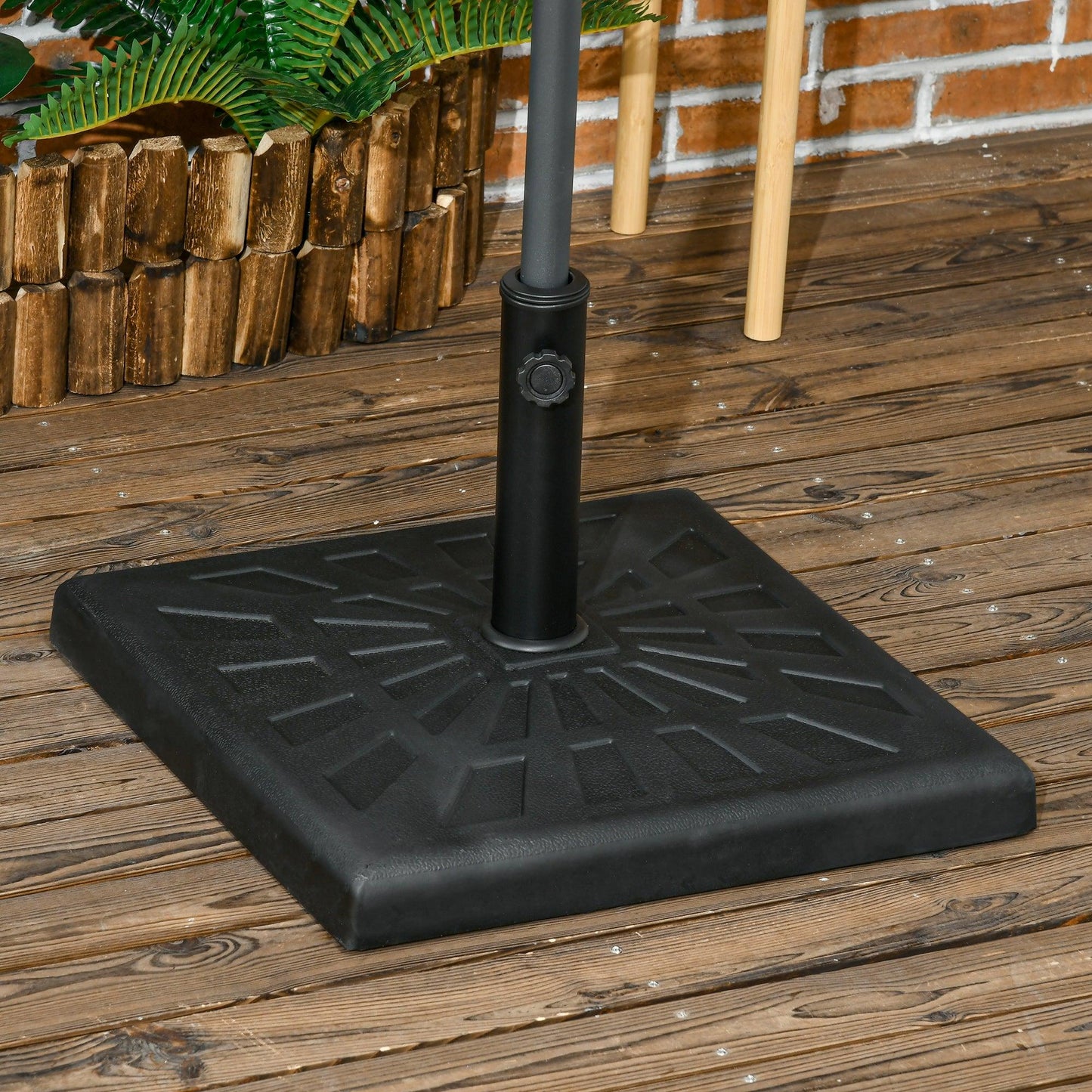 Outsunny 19kg Resin Garden Parasol Base Holder, Black - ALL4U RETAILER LTD