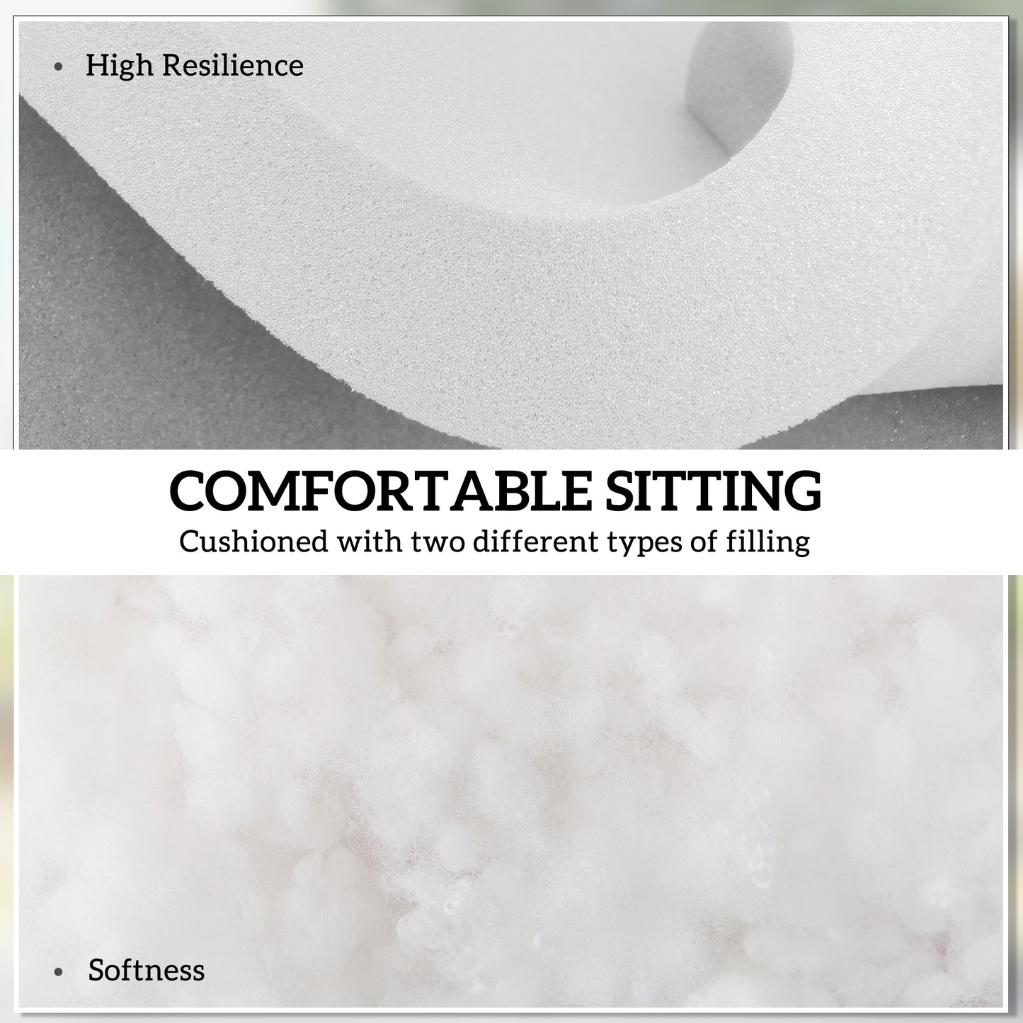 Outsunny Set of 4 Garden Chair Seat Cushions With Ties 42 x 42 cm Light Grey Replacement Pads