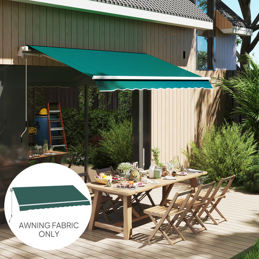 Outsunny Awning Replacement Canopy Water Resistant UPF 50 Sun Shade Cover For 3 X 2.5 M Garden Awning Fabric Only Green