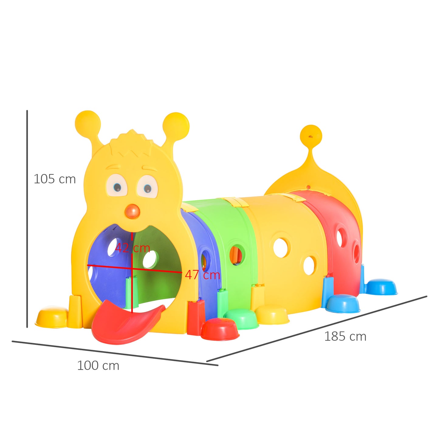 AIYAPLAY Caterpillar-Themed Play Tunnel for Kids, Indoor/Outdoor Climbing Fun for Ages 3-6, Colorful Toddler Activity Structure - ALL4U RETAILER LTD