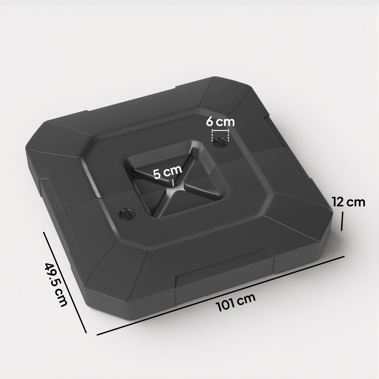 Outsunny 2 Pack Cantilever Umbrella Base Weights for Parasol Cross Bases, 80 Kg Water or 105 Kg Sand Mix, Black
