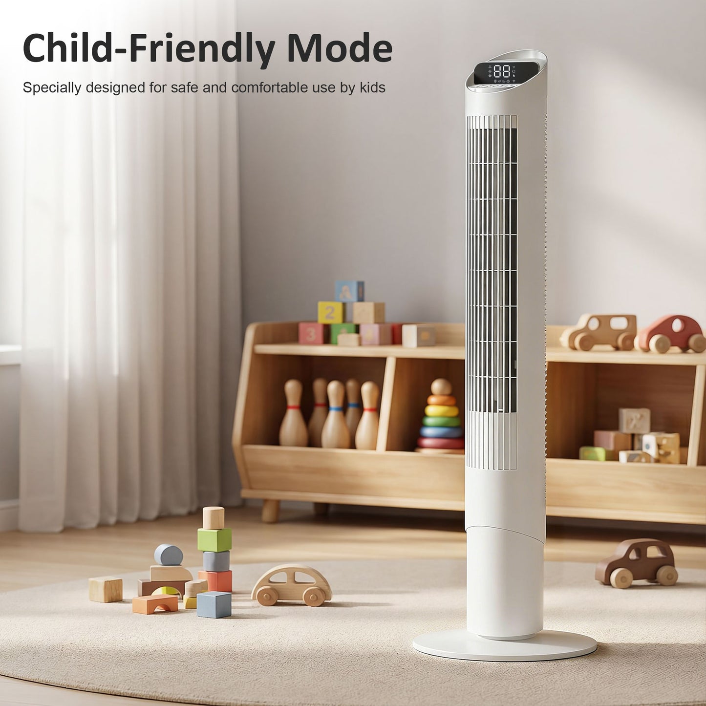 HOMCOM Tower Fan With WiFi App Remote Control Standing Floor Cooling Fan 101.8 cm White