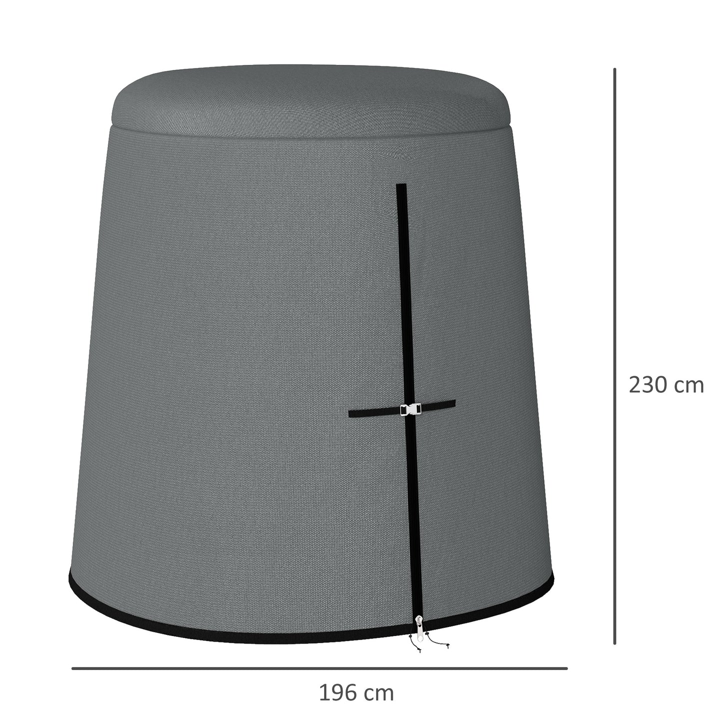 Outsunny 196 x 230 cm Hanging Egg Chair Protective Cover Grey Oxford Fabric Weatherproof