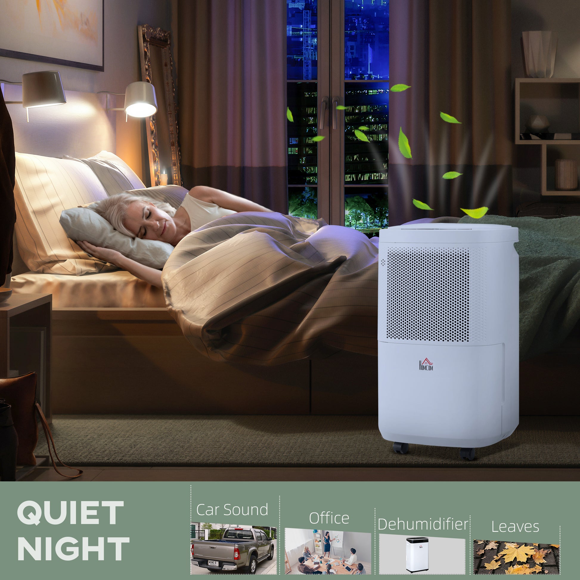 HOMCOM Smart 10L/Day Quiet Dehumidifier with WiFi Control for Home and Laundry Spaces - ALL4U RETAILER LTD