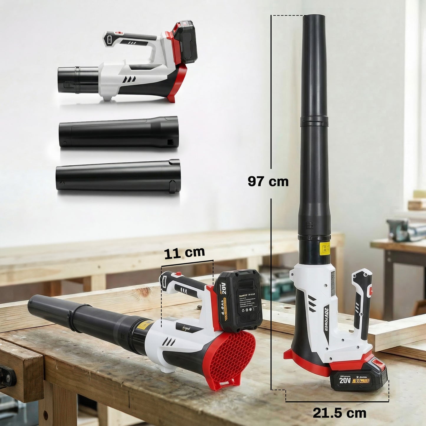 Outsunny Cordless Leaf Blower 18V With 4000mAh Battery Charger Handheld Garden Blower With 6 Speed Levels