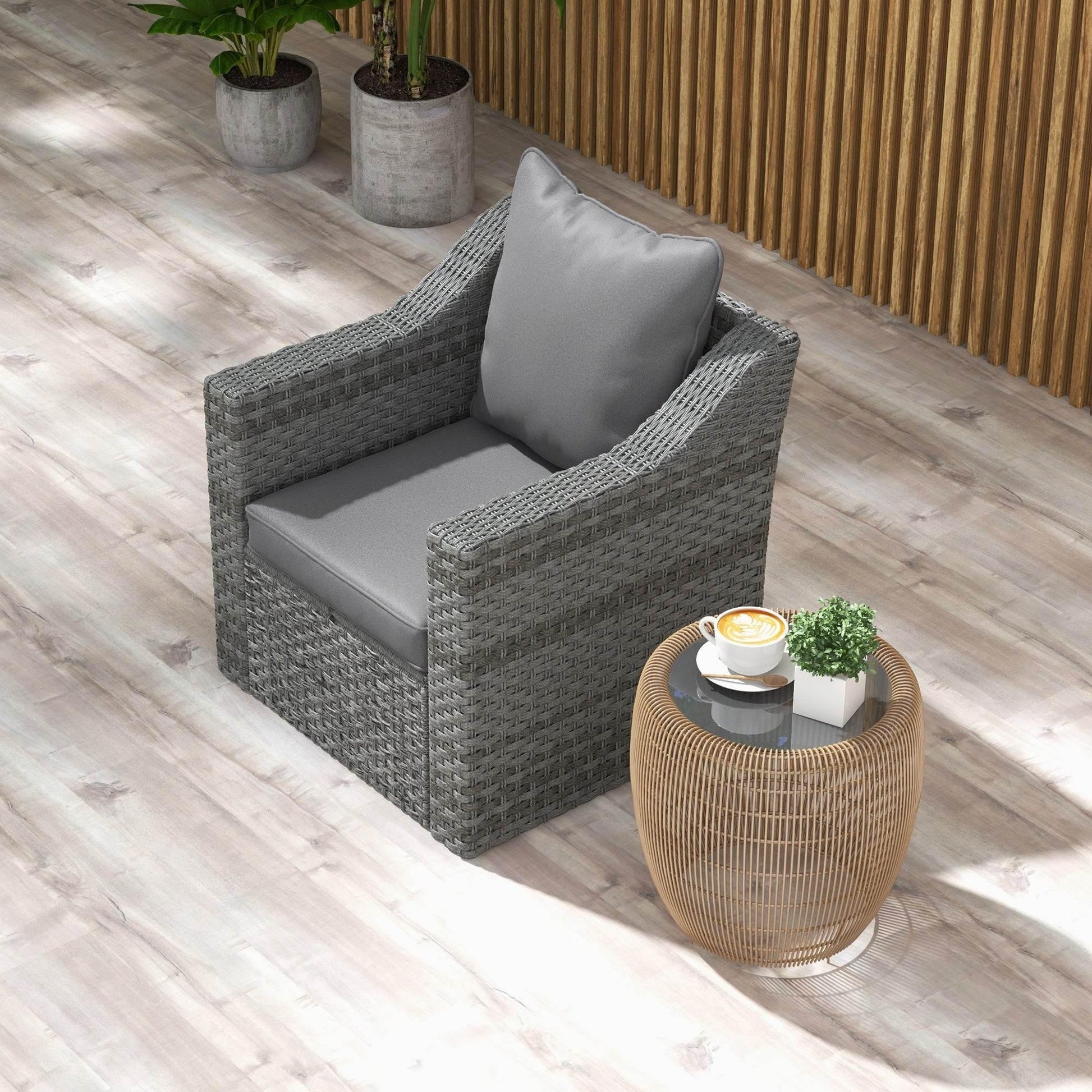 Outsunny Charcoal Grey Patio Chair Cushion Set - Premium Comfort for Indoor and Outdoor Use - ALL4U RETAILER LTD