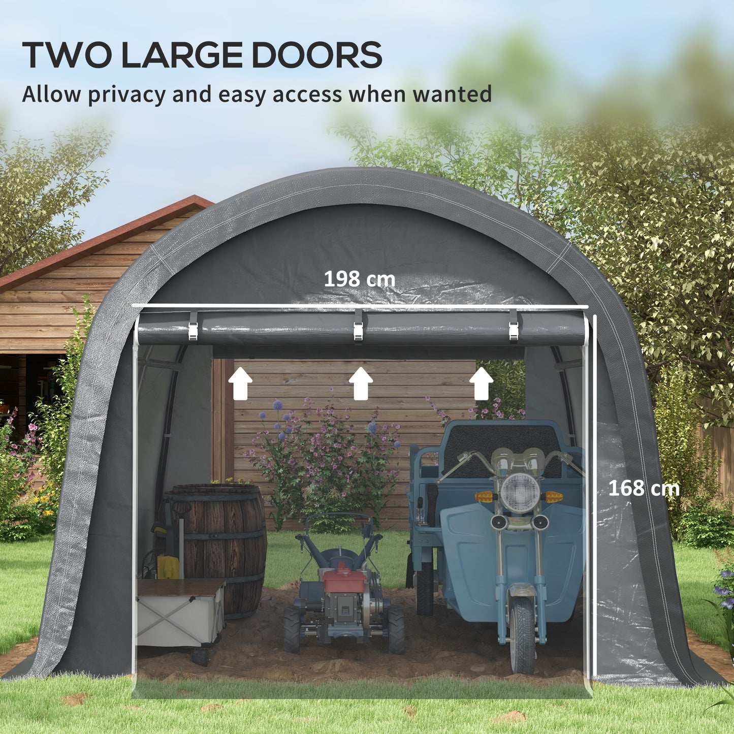 Outsunny 3x3m Garden Storage Tent Heavy Duty Shed Waterproof Portable Shelter With Galvanised Steel Frame For Bike