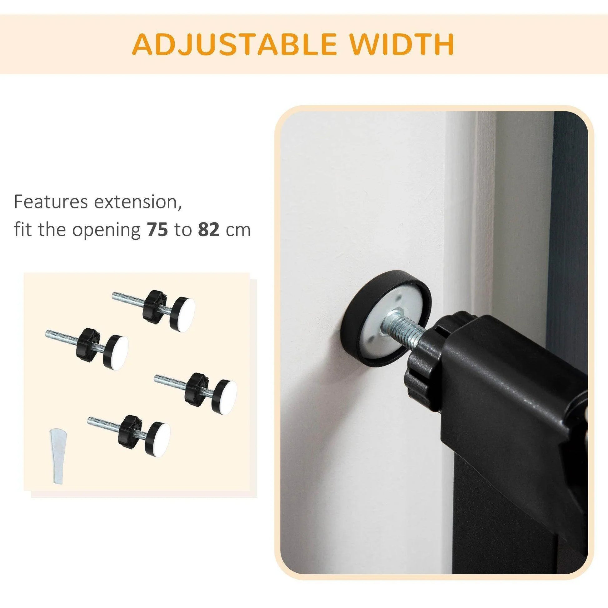 PawHut Auto Close Pet Gate - Black - ALL4U RETAILER LTD